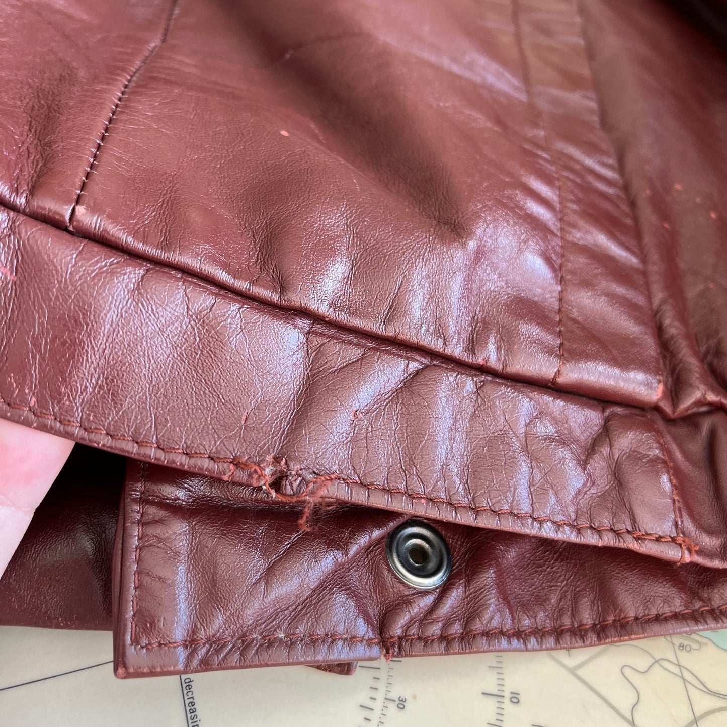 Vintage Burgundy Leather Motorcycle Jacket