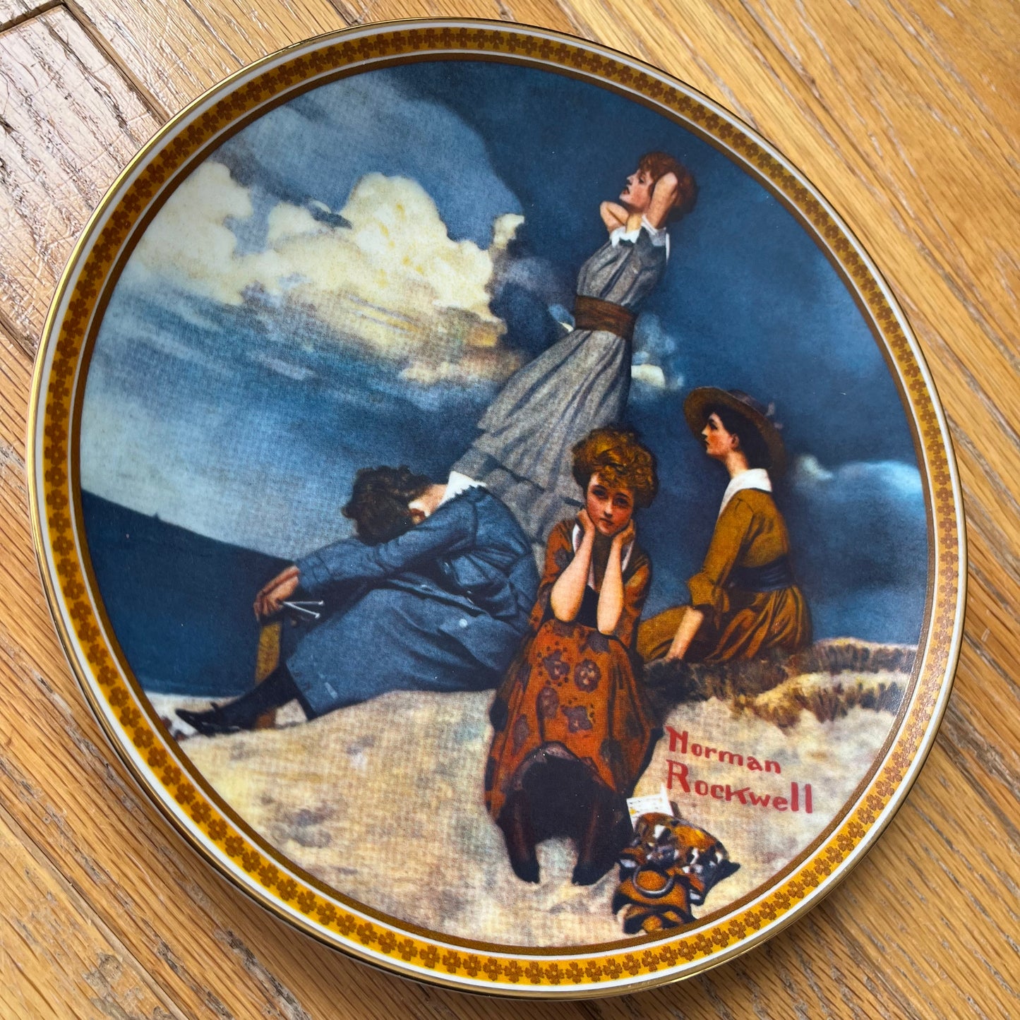 Vintage 80s Norman Rockwell "Waiting on the Shore" Collectible Plate
