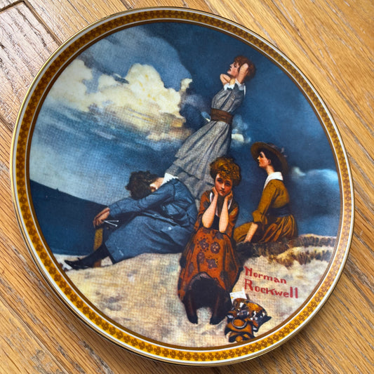 Vintage 80s Norman Rockwell "Waiting on the Shore" Collectible Plate