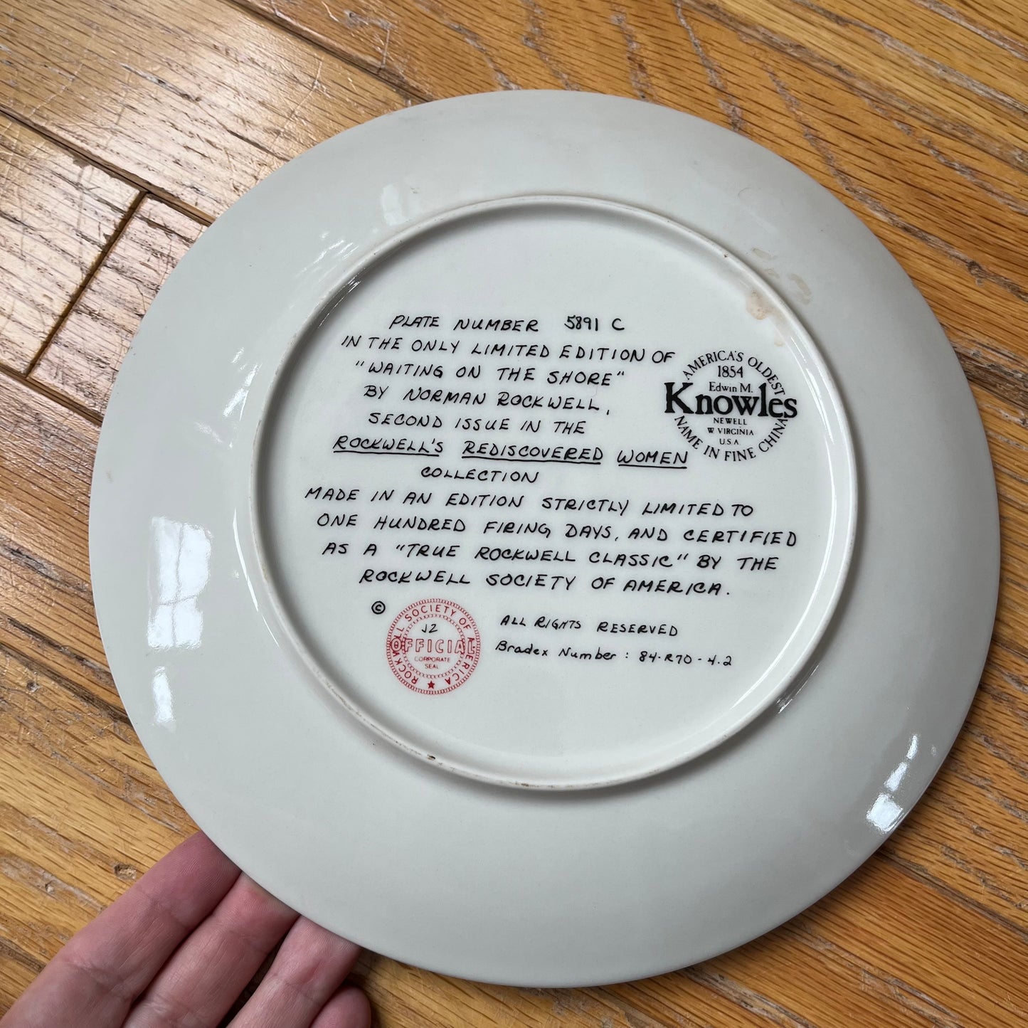Vintage 80s Norman Rockwell "Waiting on the Shore" Collectible Plate