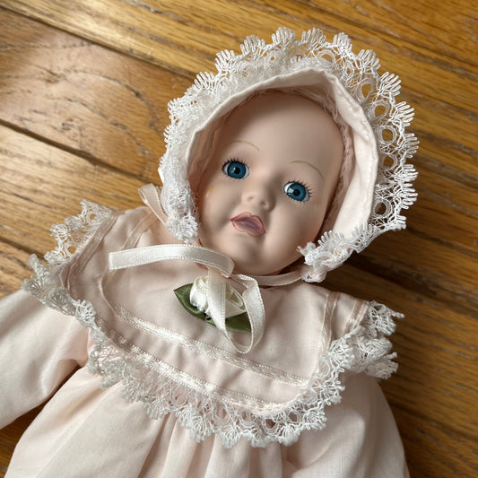 Vintage 90s Porcelain Crying Baby Doll