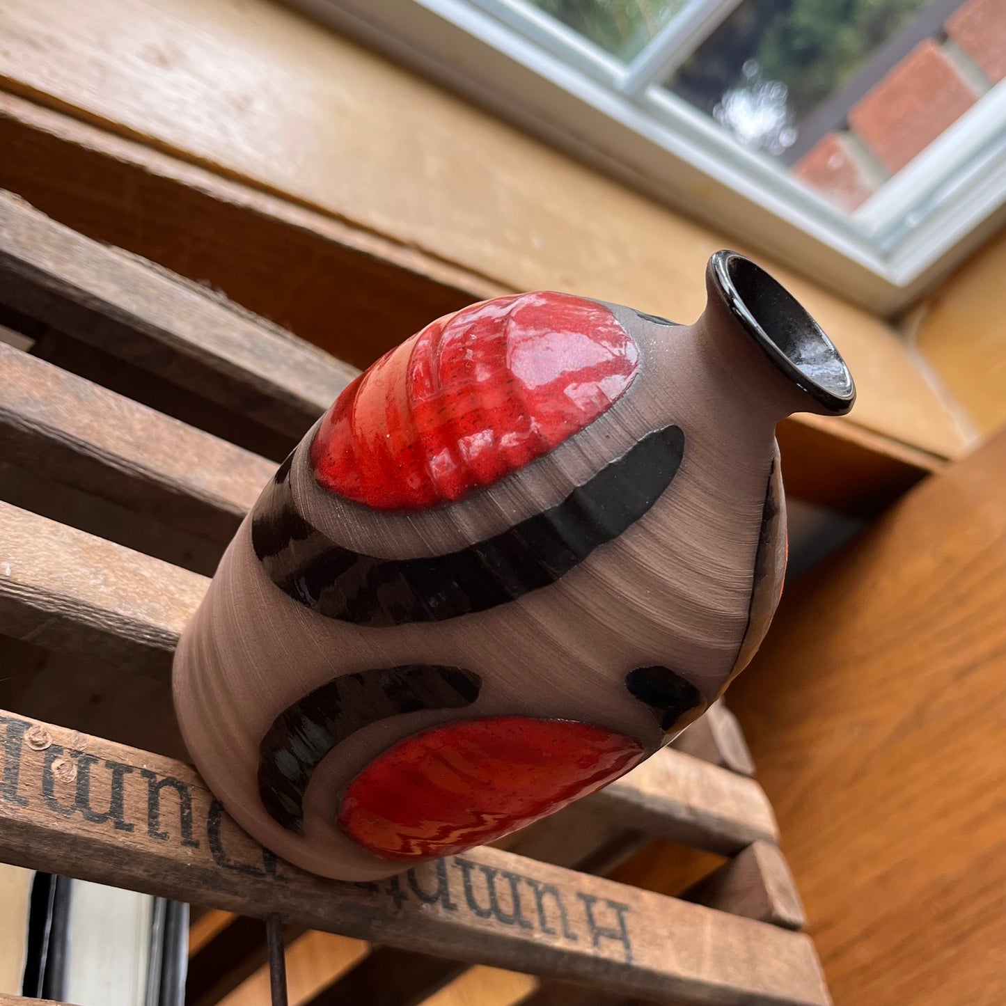 Vintage Martha Laurentian Style Pottery Signed Vase