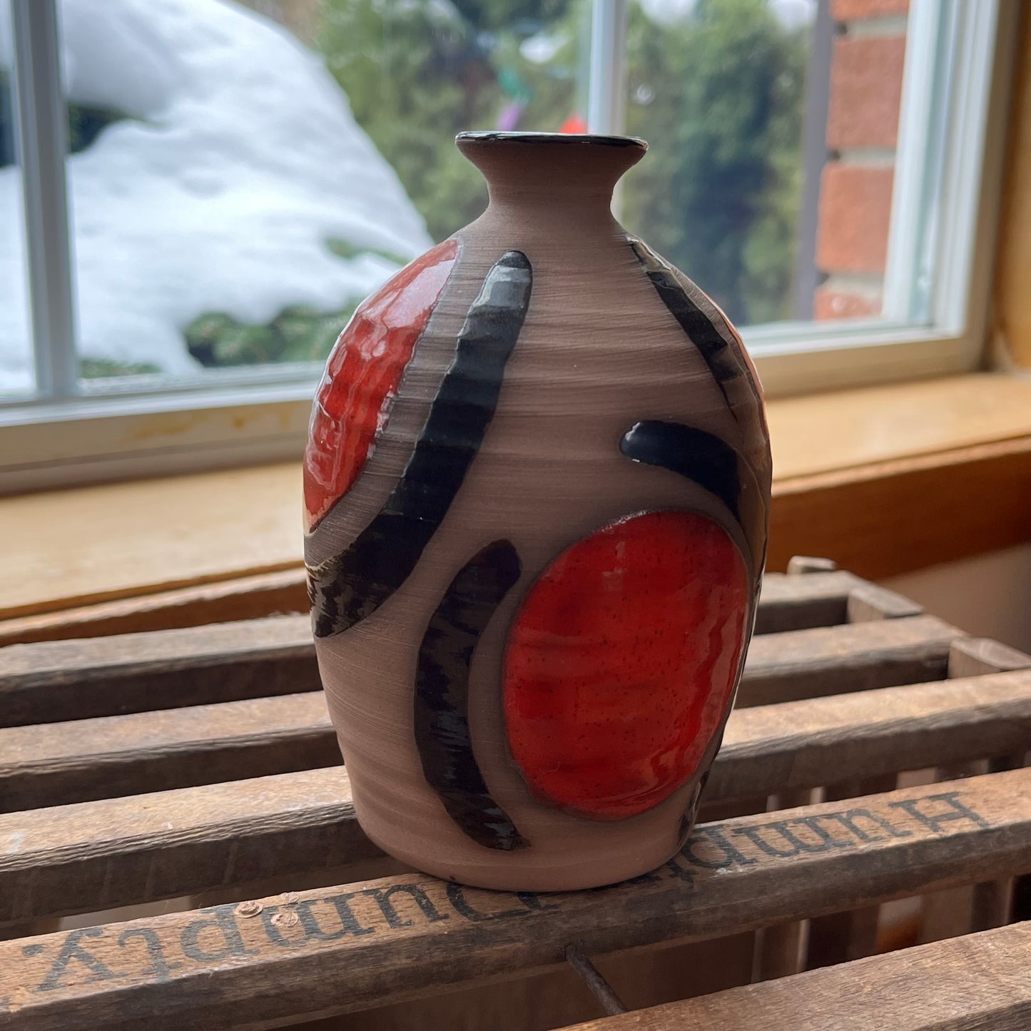 Vintage Martha Laurentian Style Pottery Signed Vase