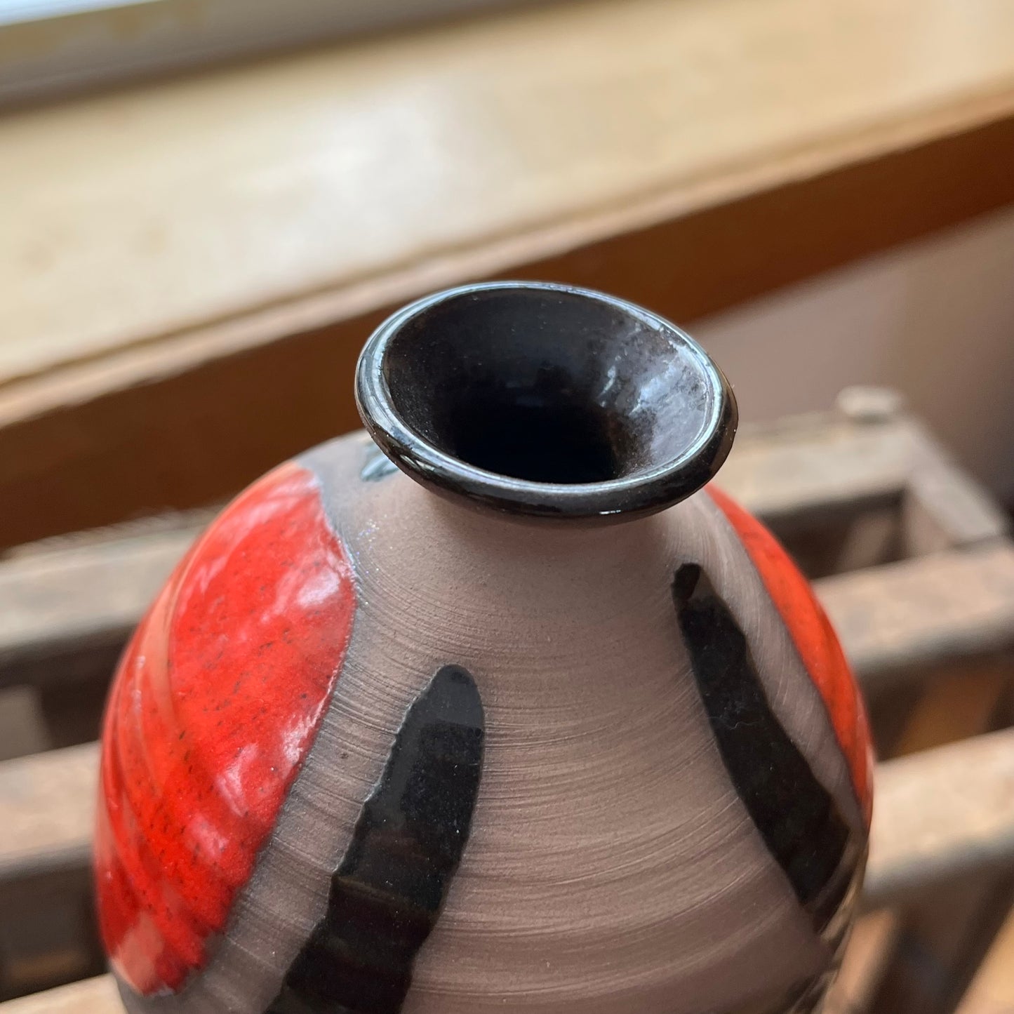 Vintage Martha Laurentian Style Pottery Signed Vase