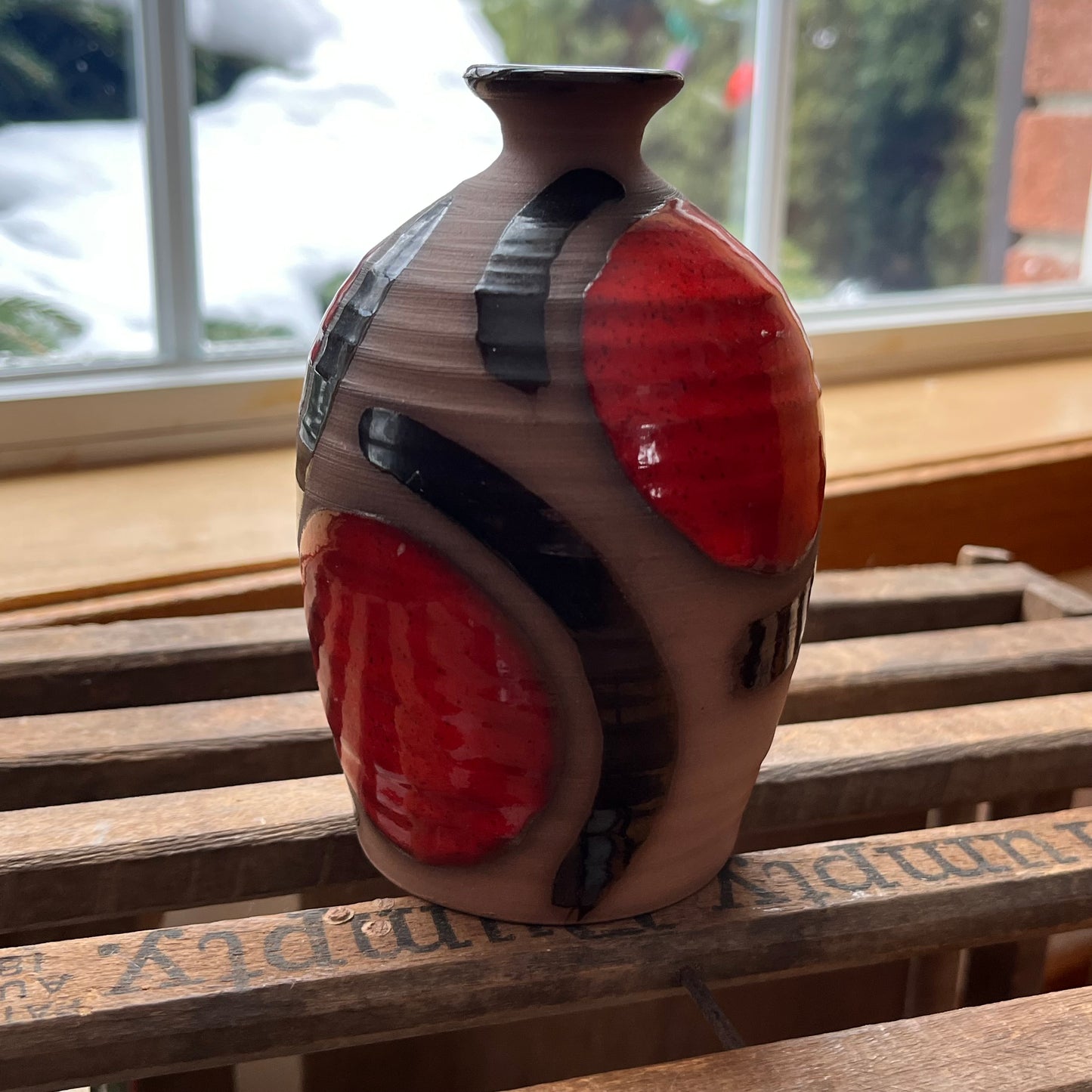 Vintage Martha Laurentian Style Pottery Signed Vase