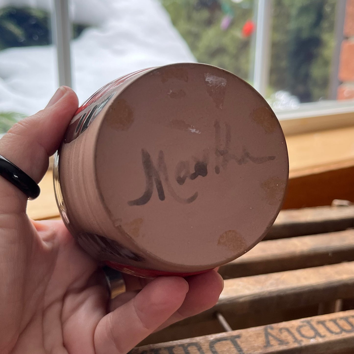 Vintage Martha Laurentian Style Pottery Signed Vase