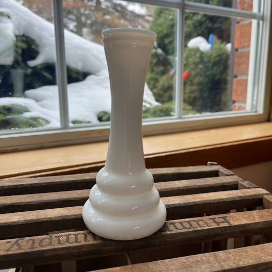 Vintage Randall Milk Glass Beehive Tapered Vase