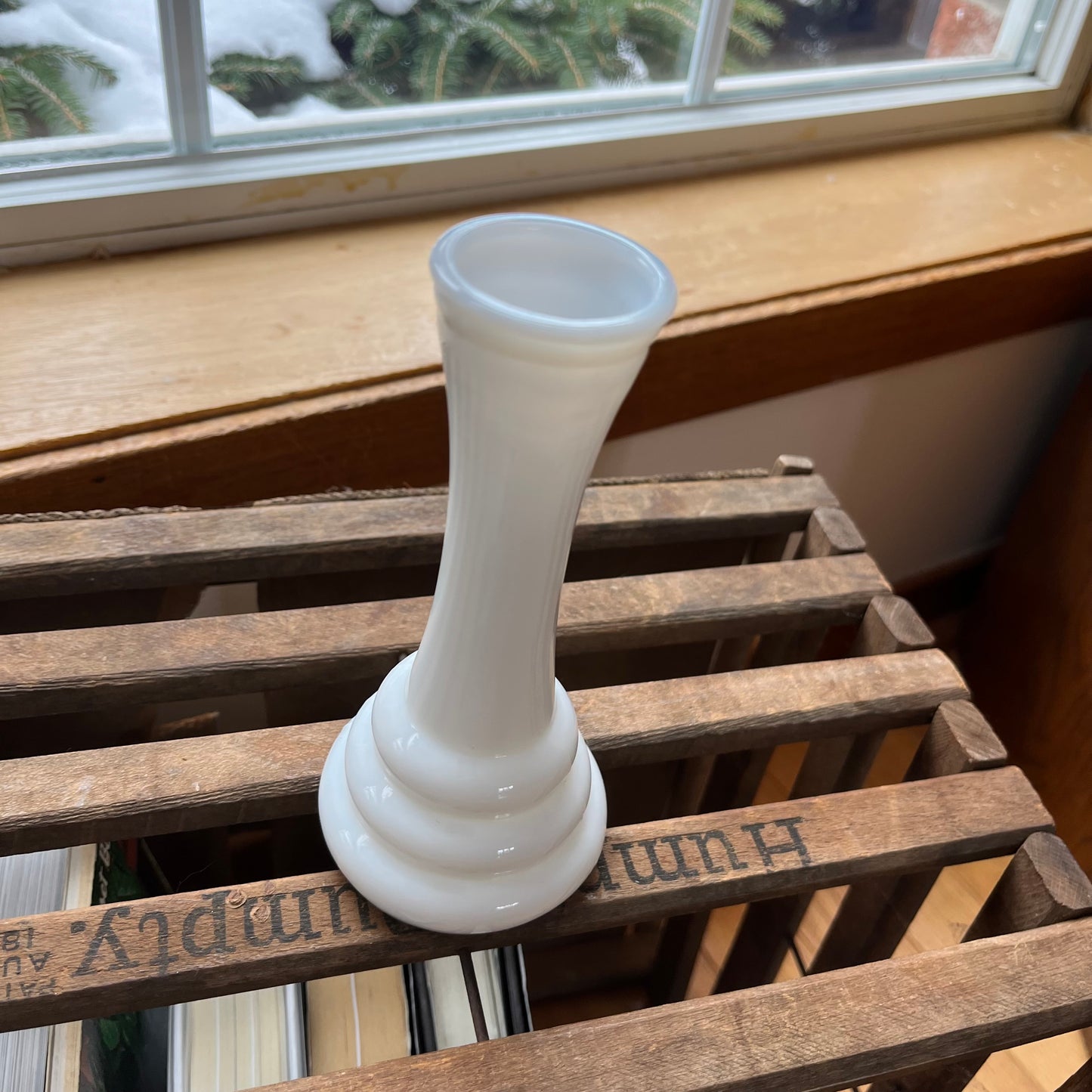 Vintage Randall Milk Glass Beehive Tapered Vase