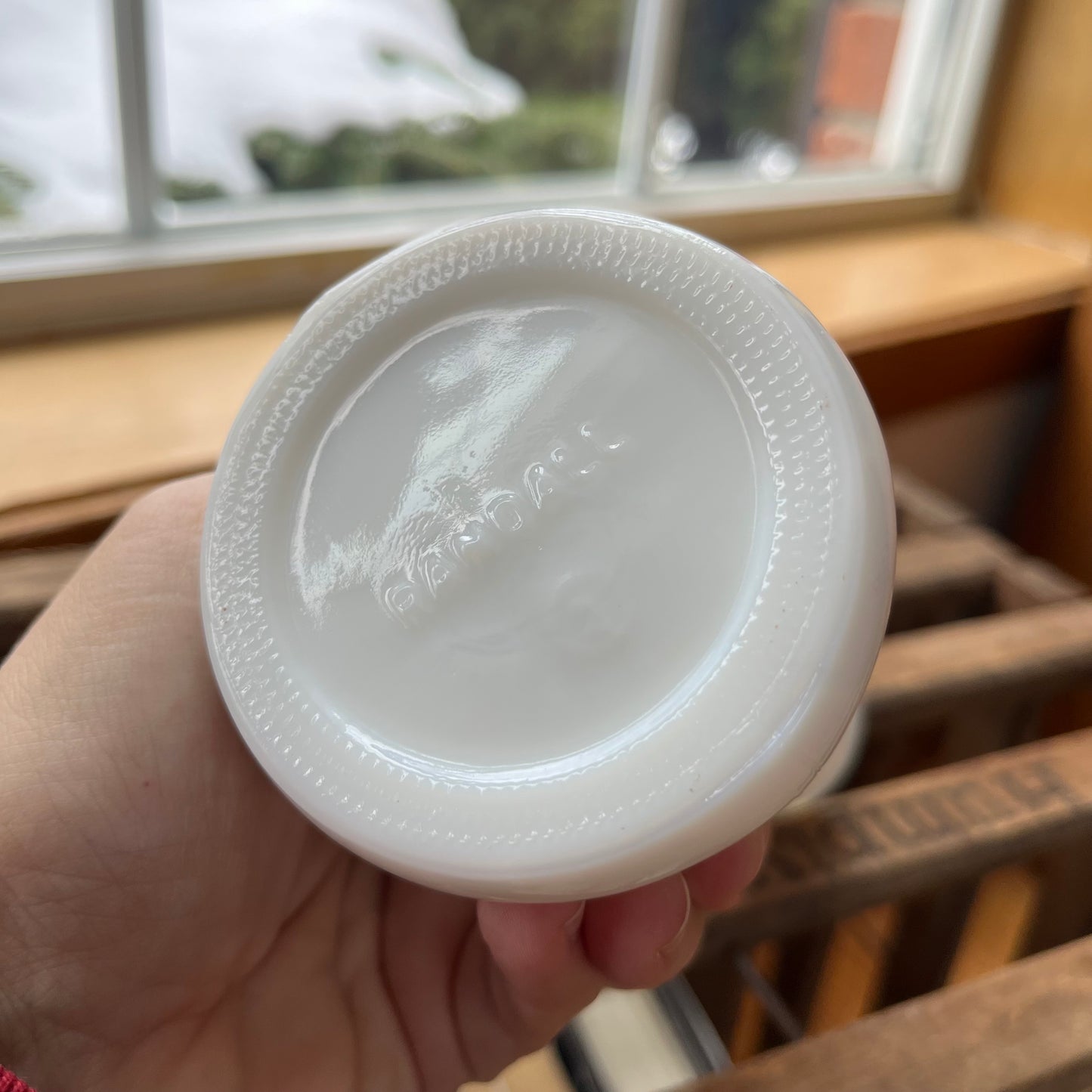 Vintage Randall Milk Glass Beehive Tapered Vase