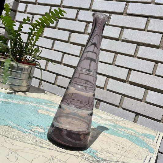 Vintage Czechoslovakian Purple Glass Decanter / Bottle