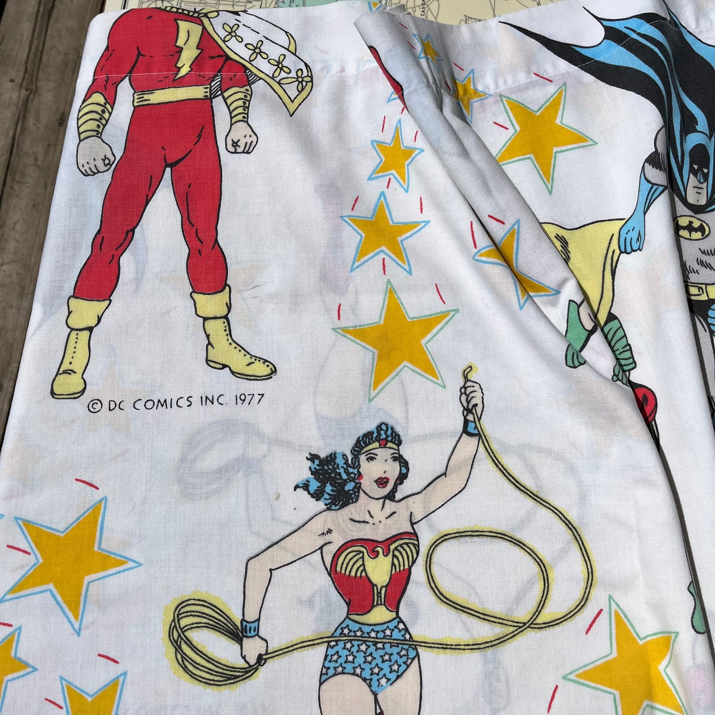 Vintage 1977 DC Comic Hero Graphic Flat Sheet