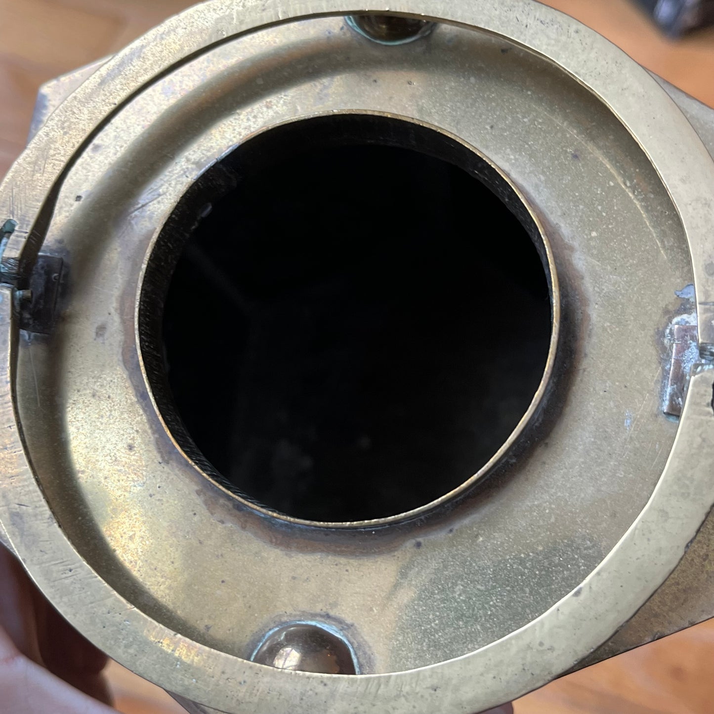 Vintage Etched Brass Chinese Teapot