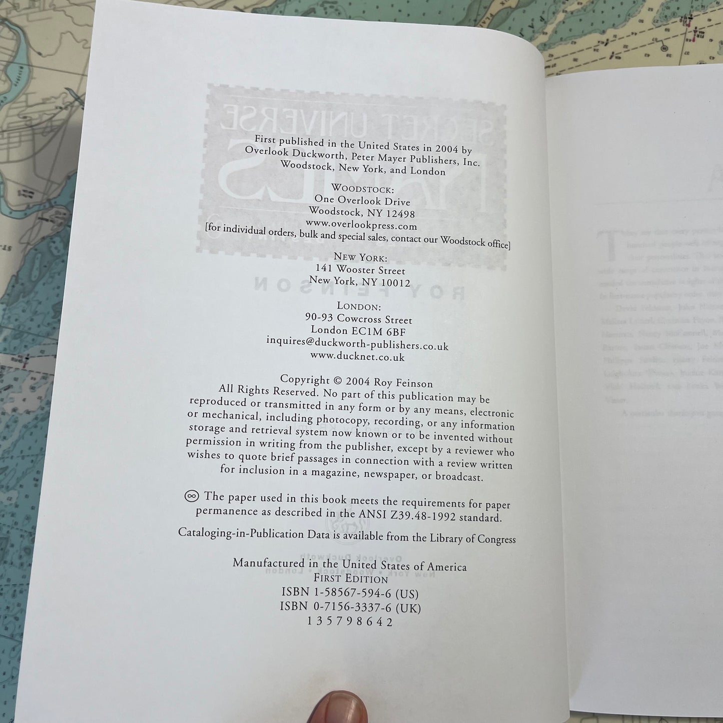 2004 The Secret Universe of Names by Roy Feinson