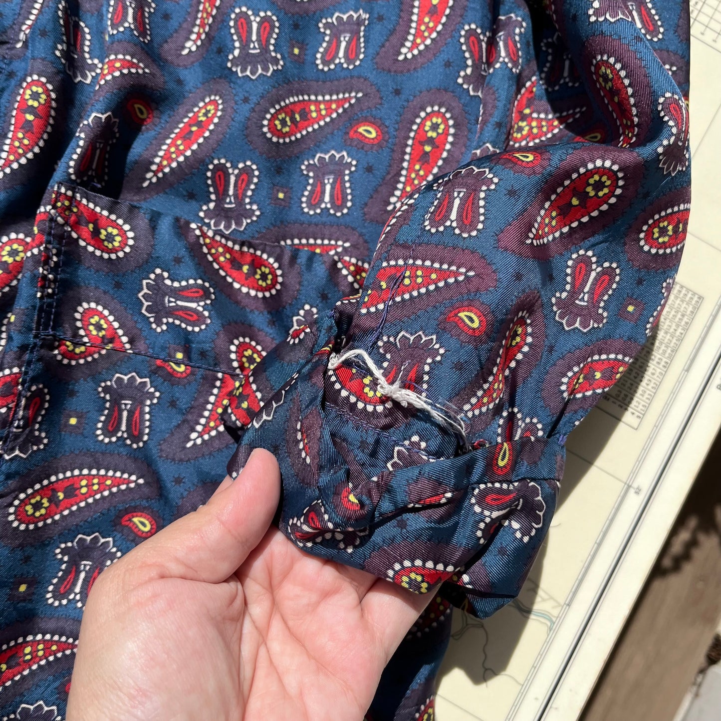 Vintage 90s Satin Paisley Gentleman's Robe