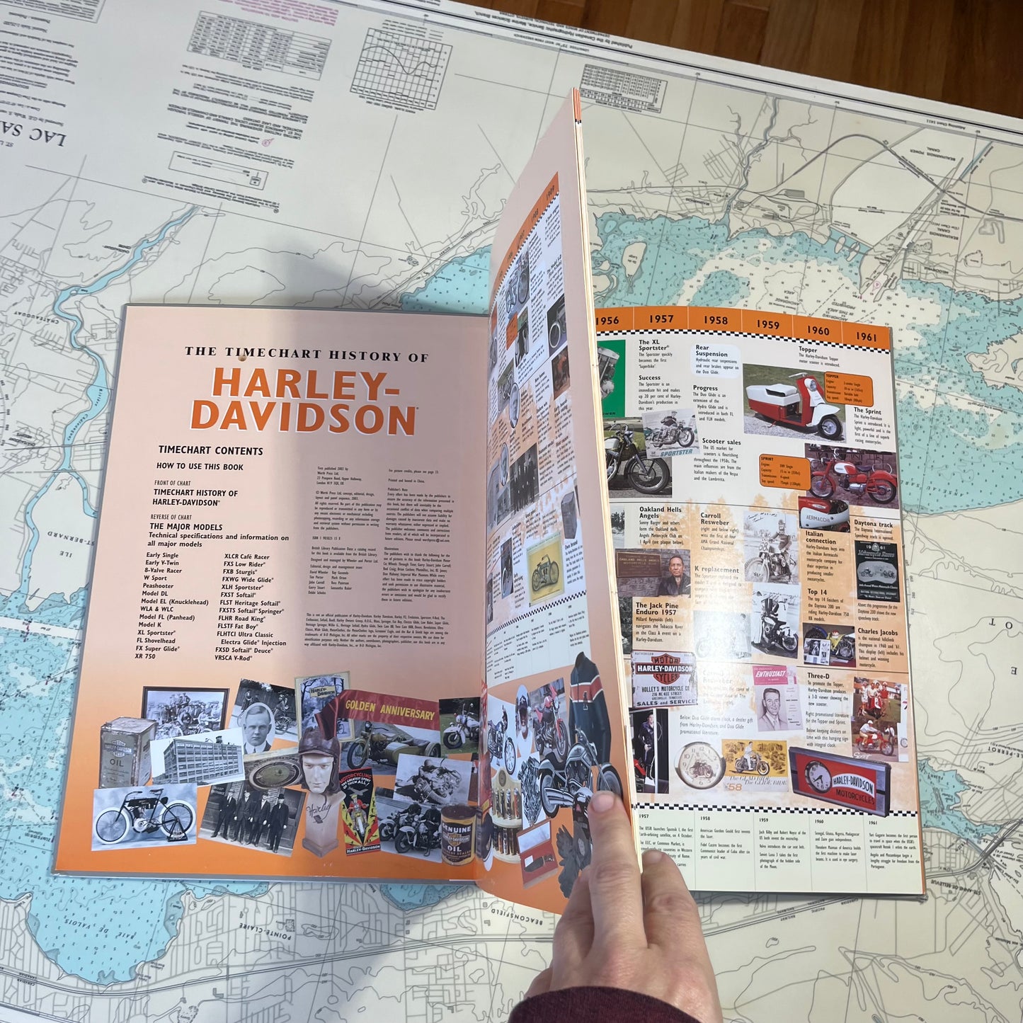 Vintage 1996 The Timechart History of Harley Davidson Motorcycles Hardcover Book