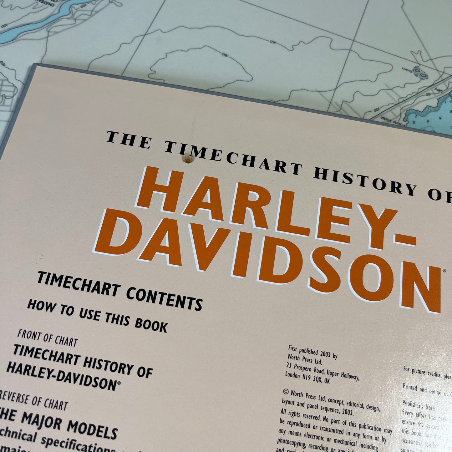 Vintage 1996 The Timechart History of Harley Davidson Motorcycles Hardcover Book