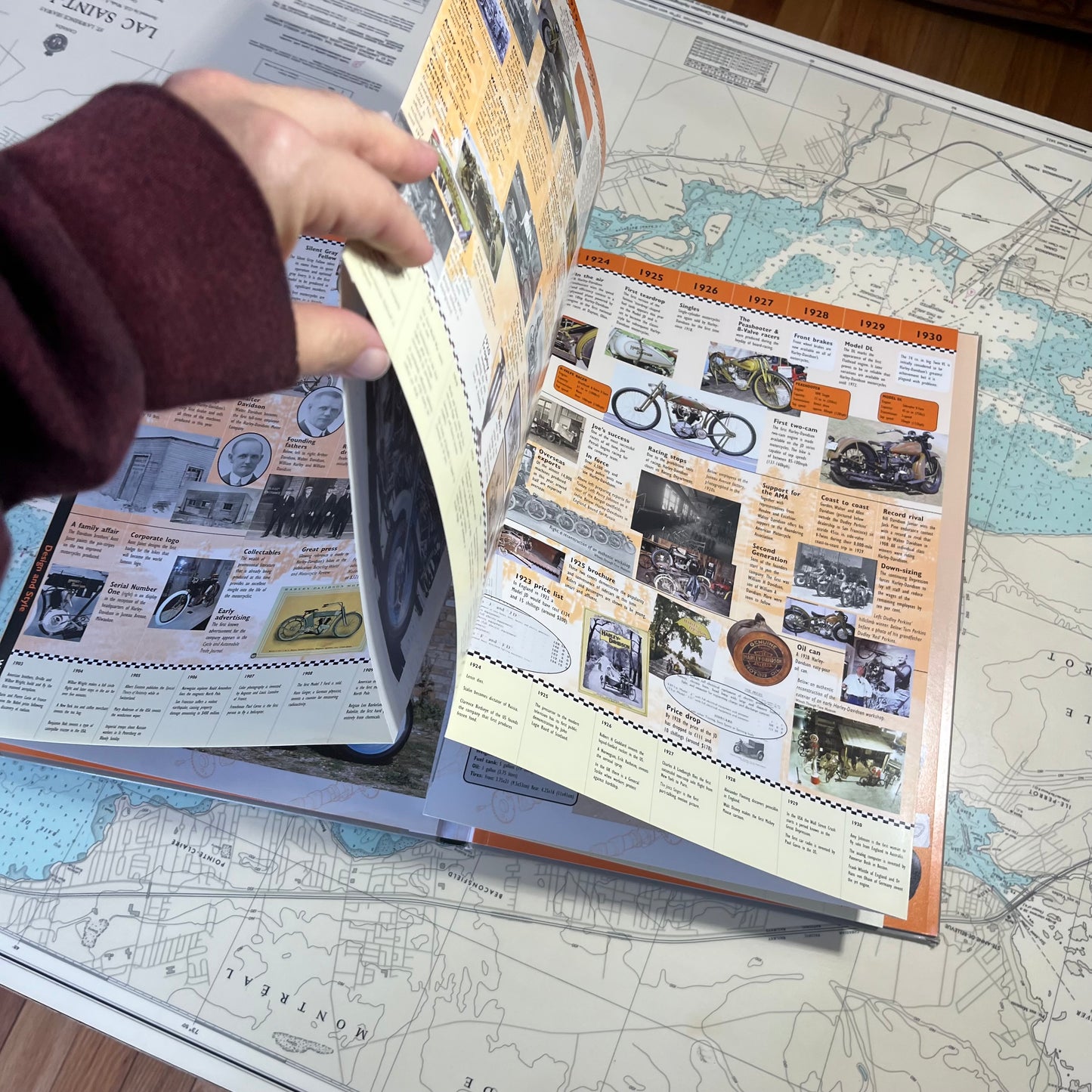 Vintage 1996 The Timechart History of Harley Davidson Motorcycles Hardcover Book