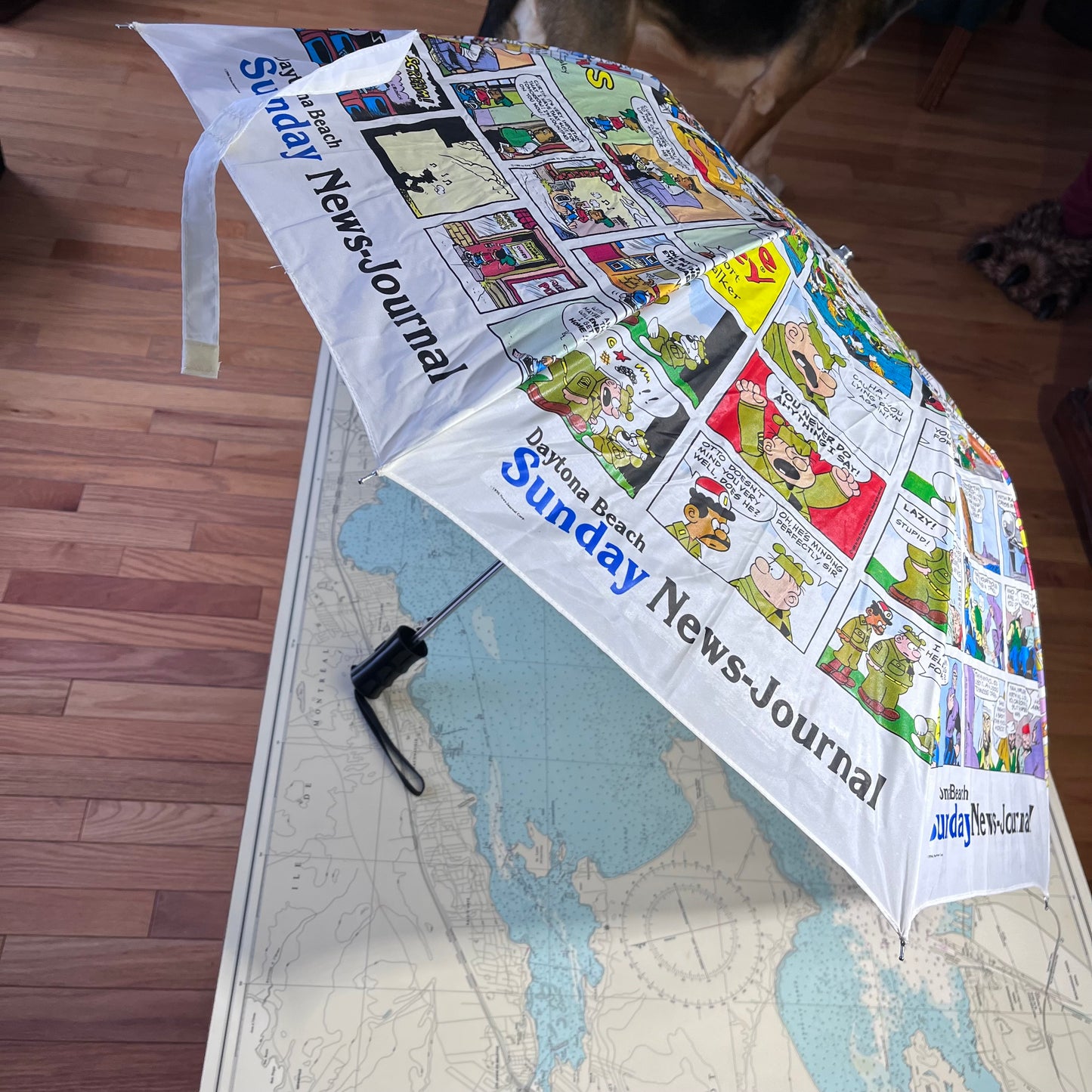 Vintage 1996 Daytona Beach Sunday News Journal Comic Print Umbrella