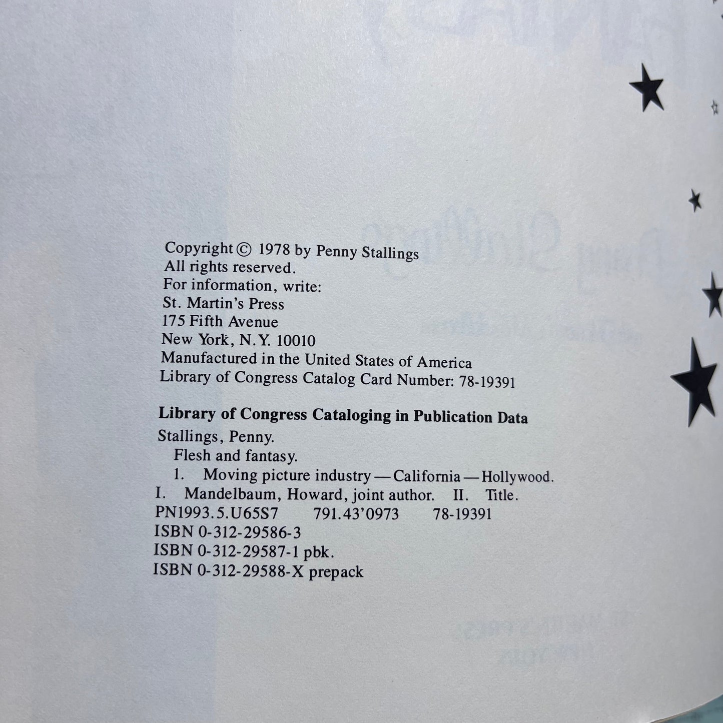 Vintage 1978 Flesh and Fantasy by Penny Stallings