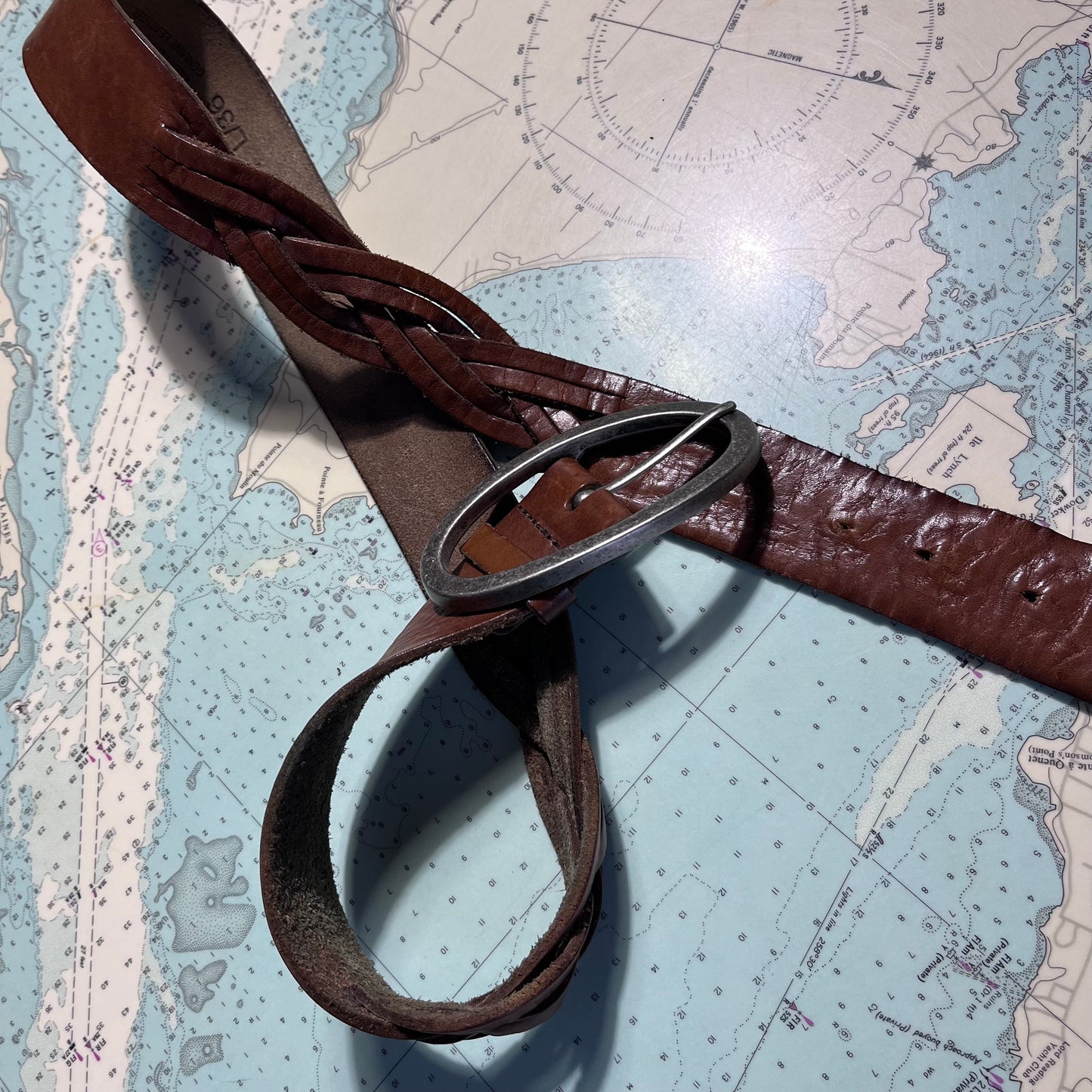 Vintage Smart Set Brown Leather Belt 36