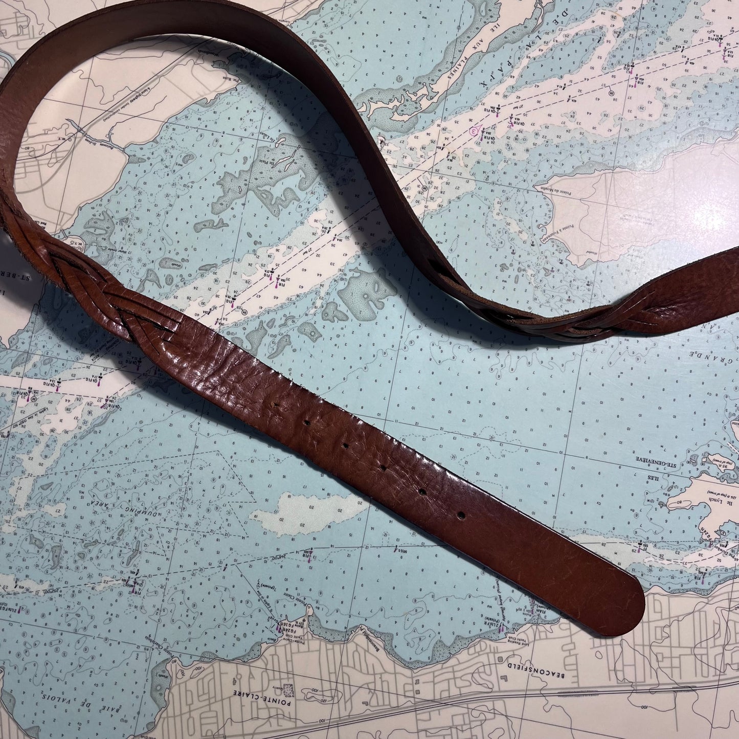 Vintage Smart Set Brown Leather Belt 36