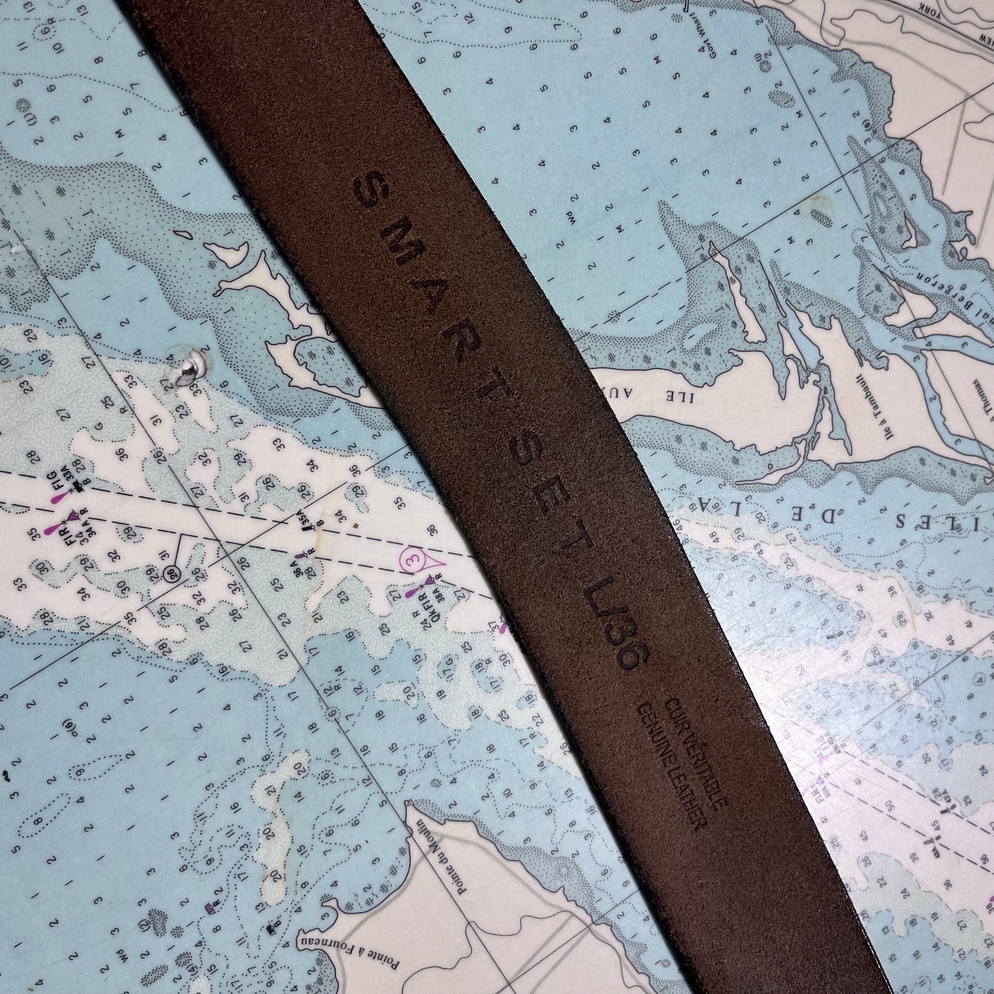 Vintage Smart Set Brown Leather Belt 36