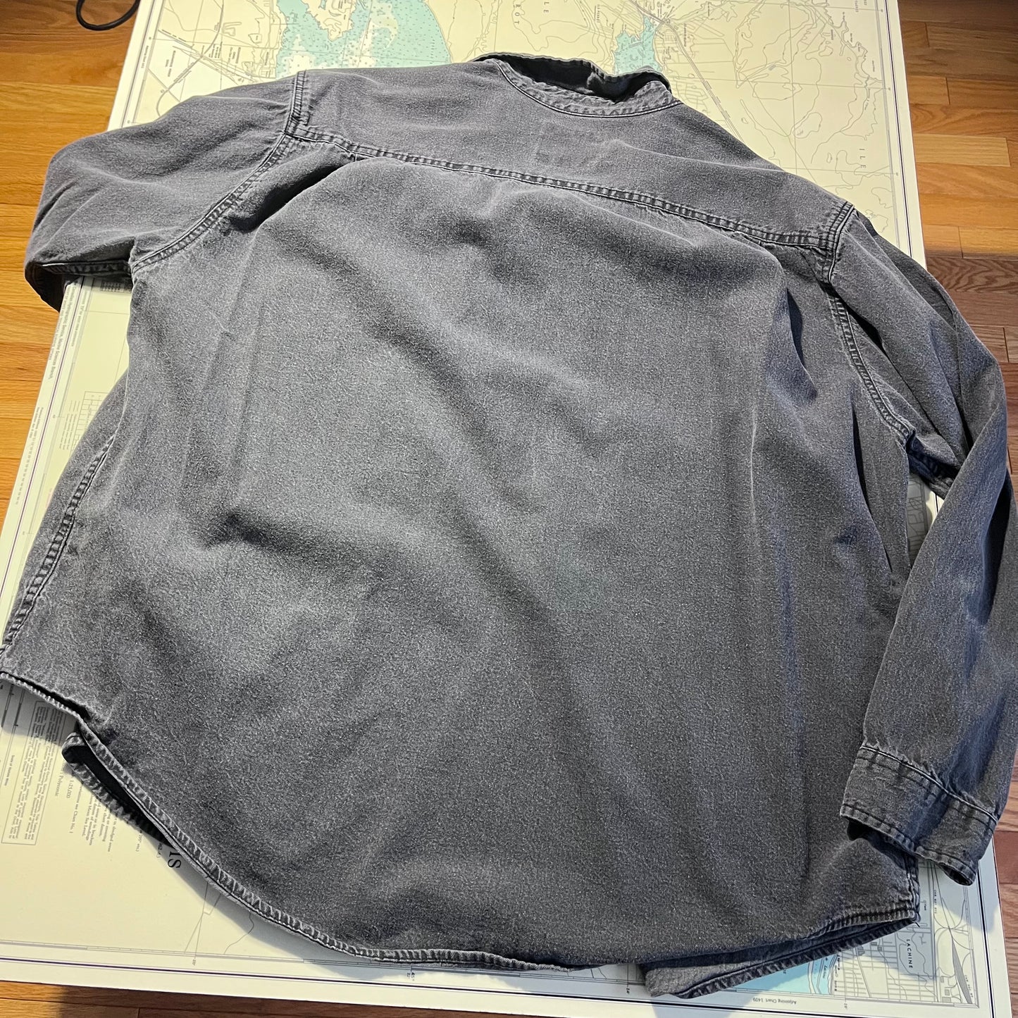 Vintage Levi's Black Denim Button Up Shirt XXL