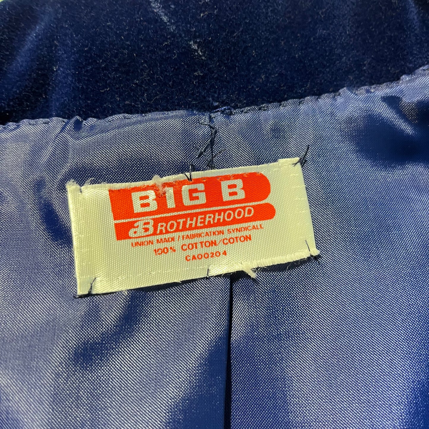 Vintage Big B Brotherhood Blue Velvet Blazer Jacket