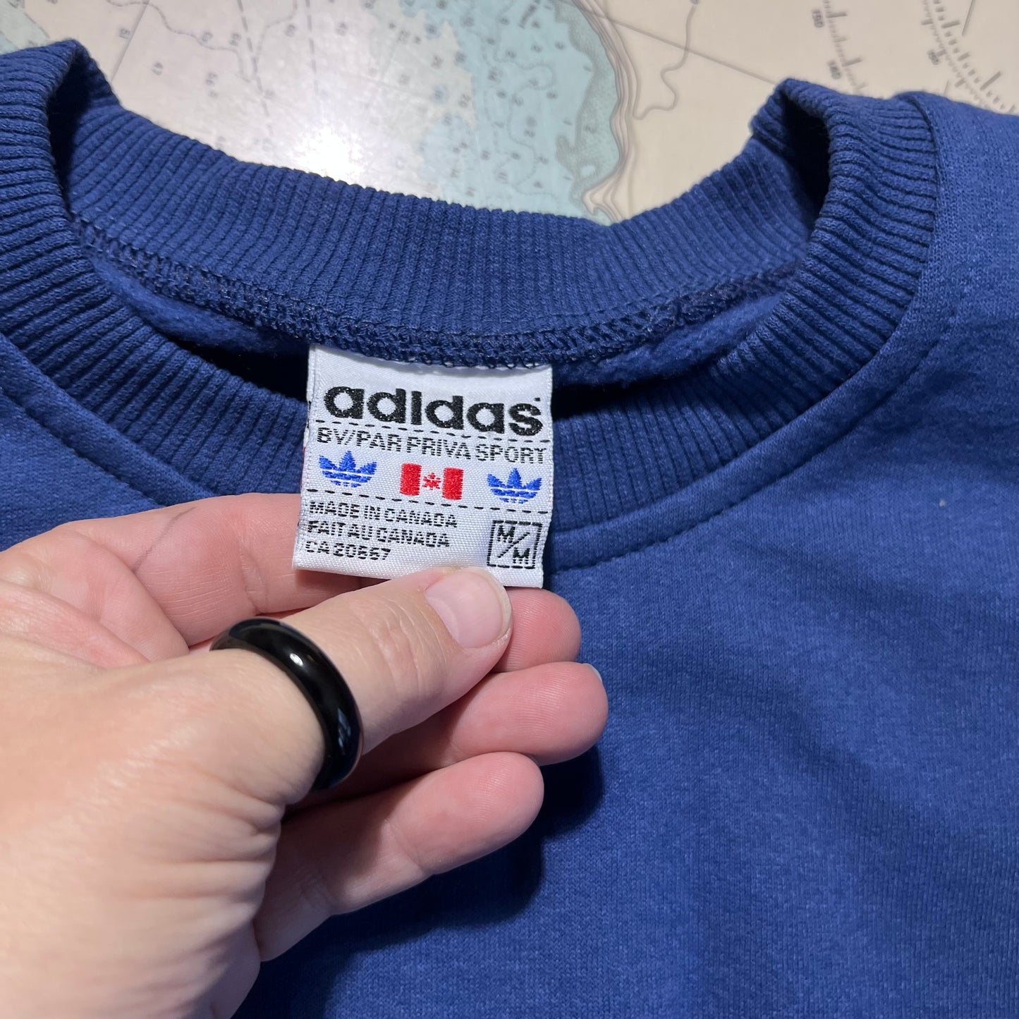 Vintage Adidas Blue Crewneck Sweatshirt