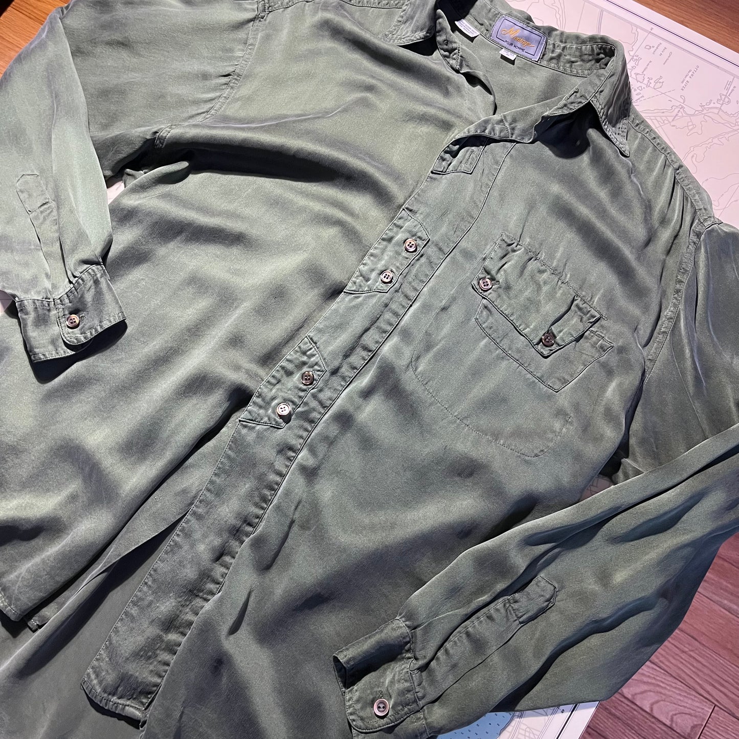 Vintage 90s Silk Montage Pour Homme Button Up Shirt