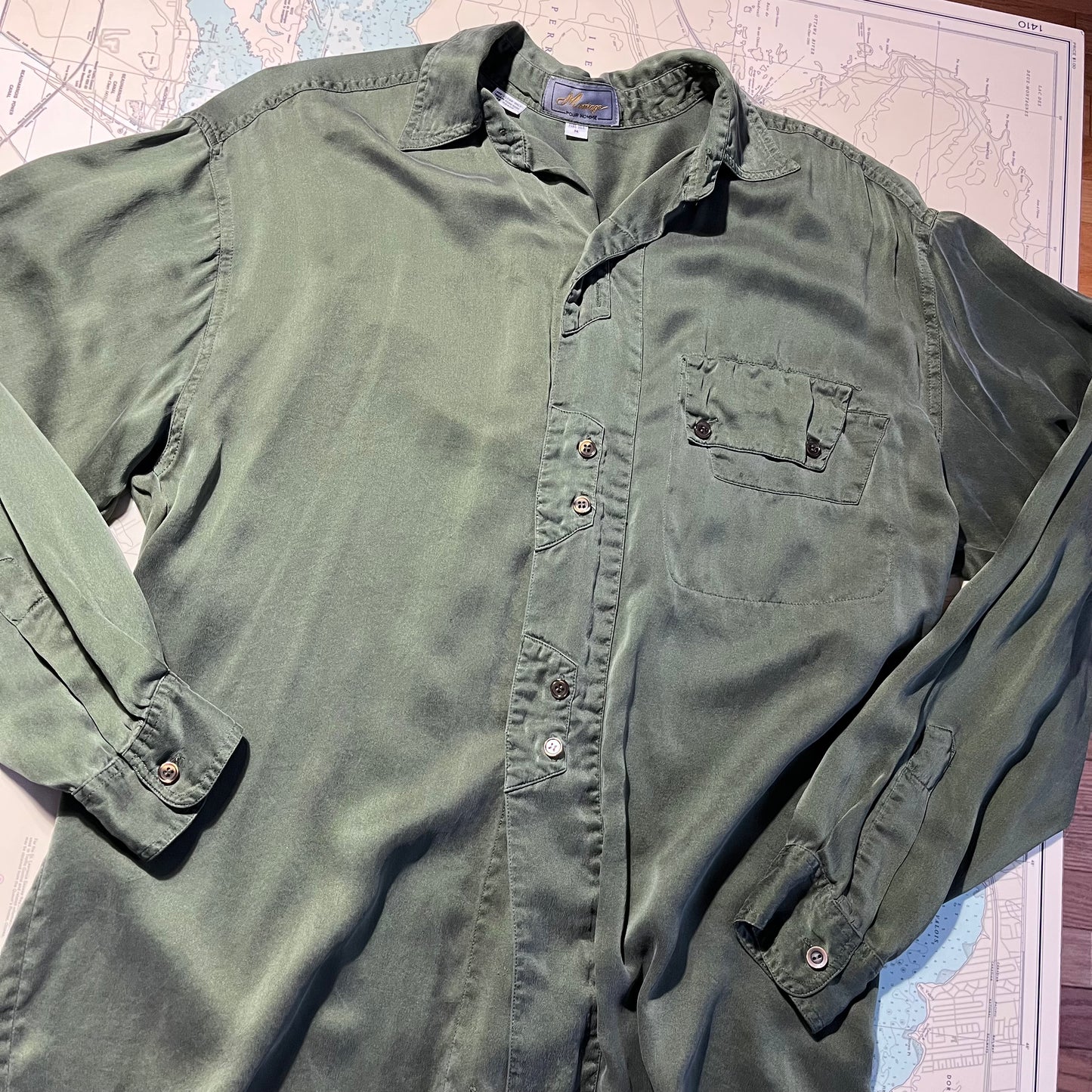 Vintage 90s Silk Montage Pour Homme Button Up Shirt