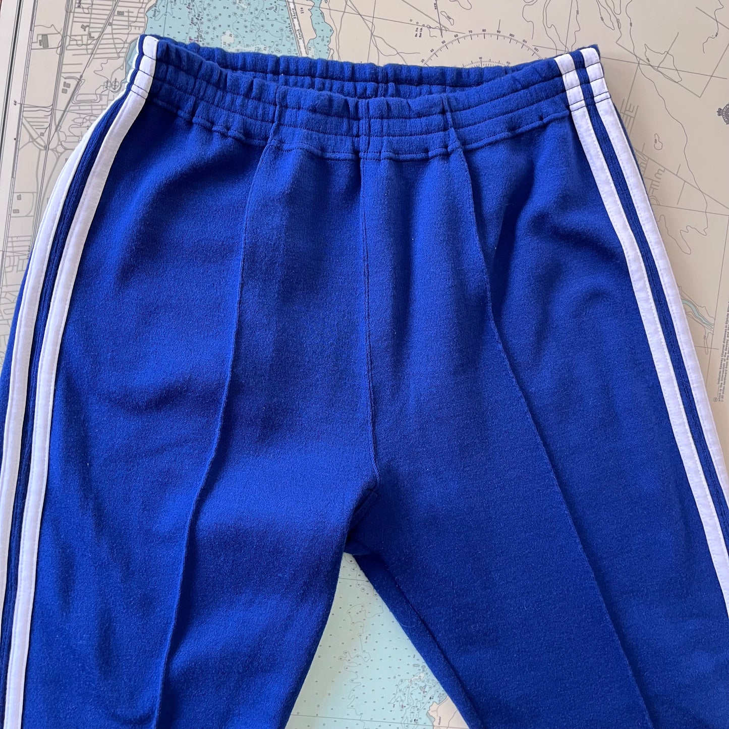 Vintage 70s Victory Blue and White Striped Joggers