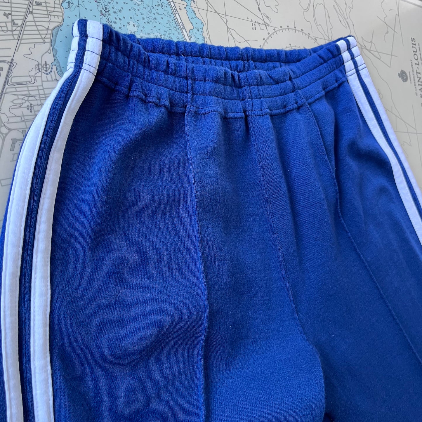Vintage 70s Victory Blue and White Striped Joggers