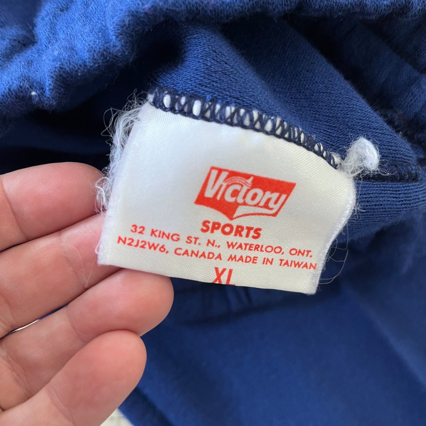 Vintage 70s Victory Blue and White Striped Joggers