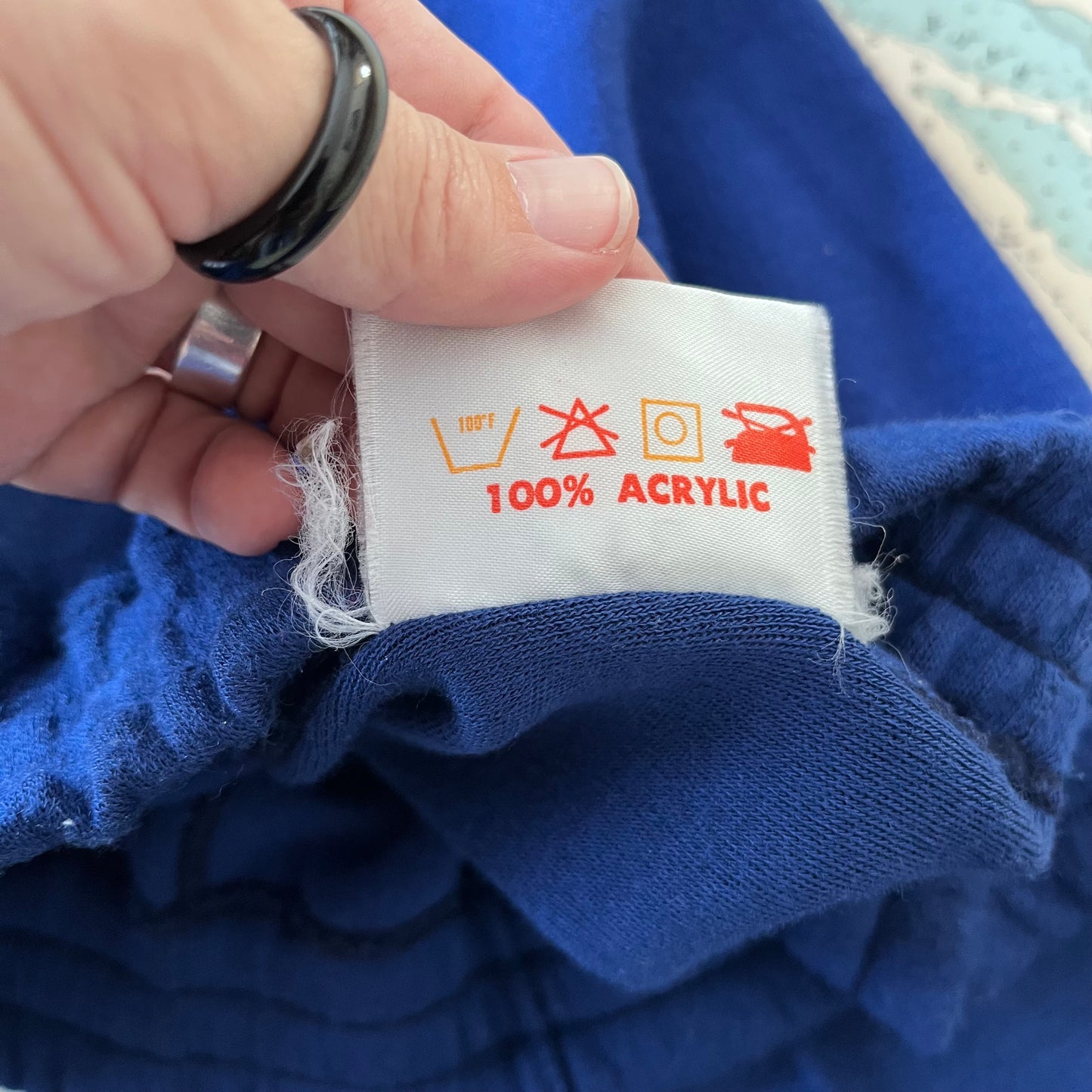 Vintage 70s Victory Blue and White Striped Joggers