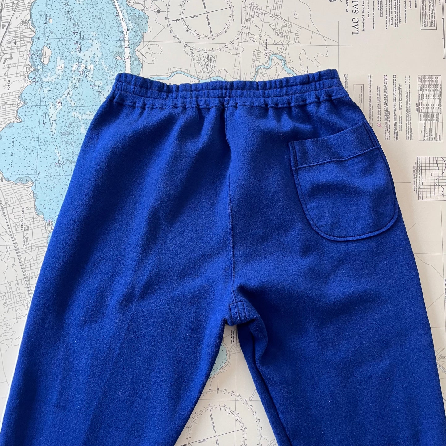 Vintage 70s Victory Blue and White Striped Joggers