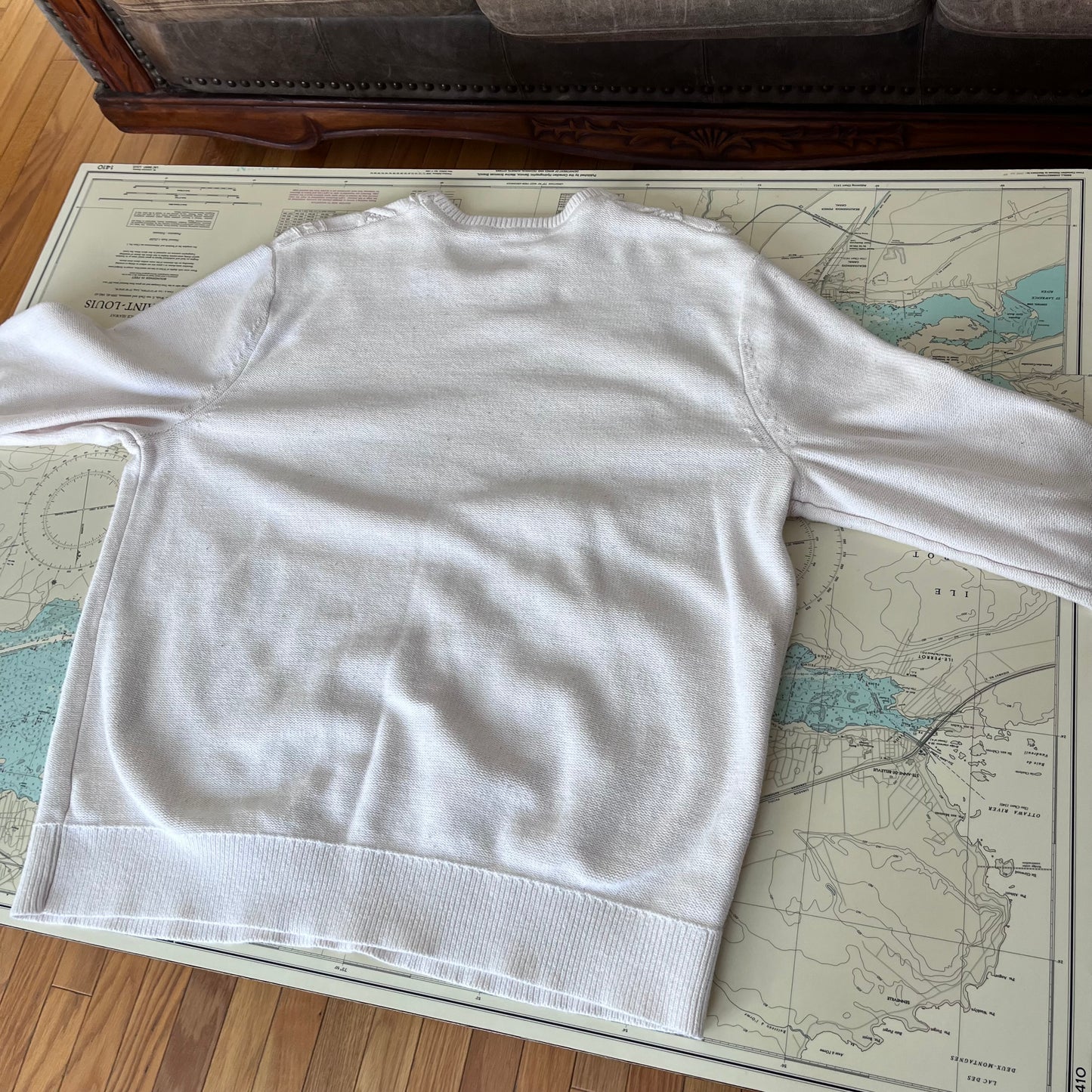 GAP White Cotton Cable Knit Sweater