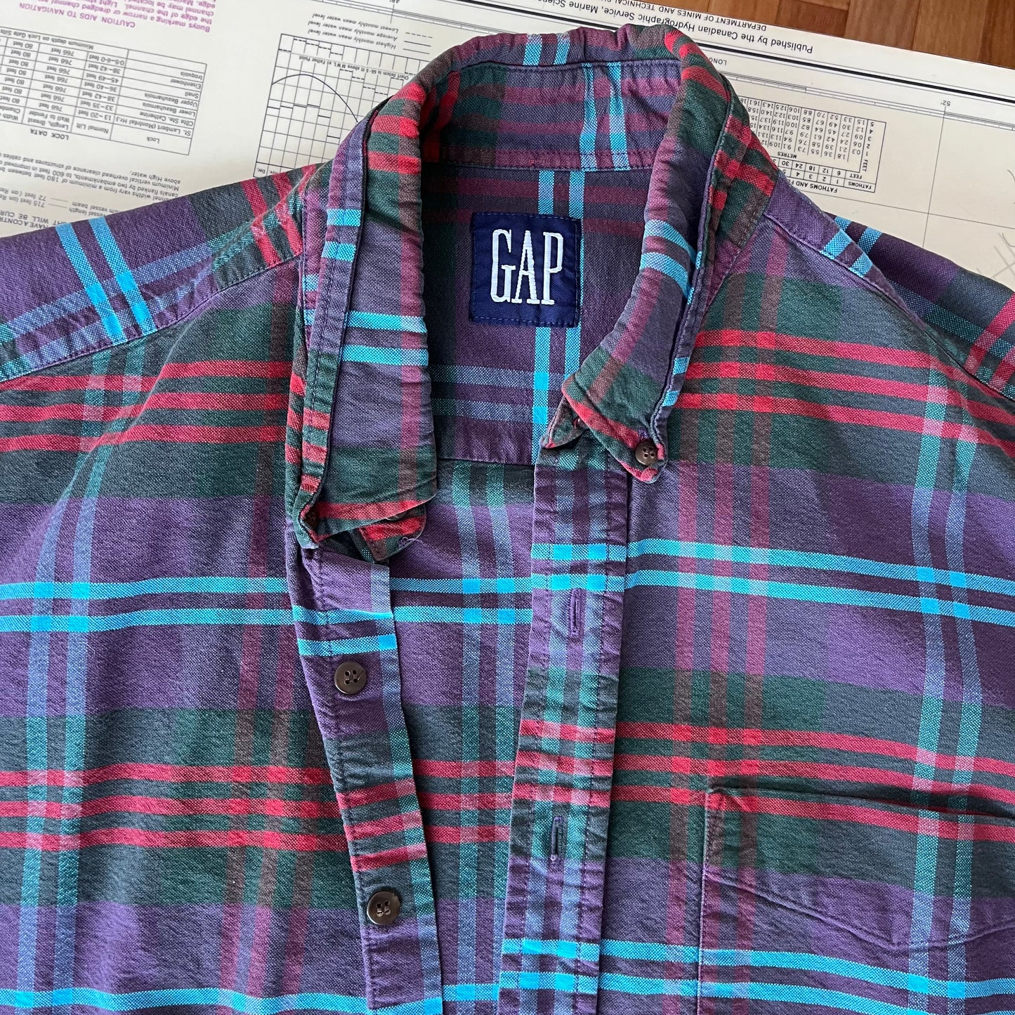Vintage 90s Gap Vertical Stripe Button Up