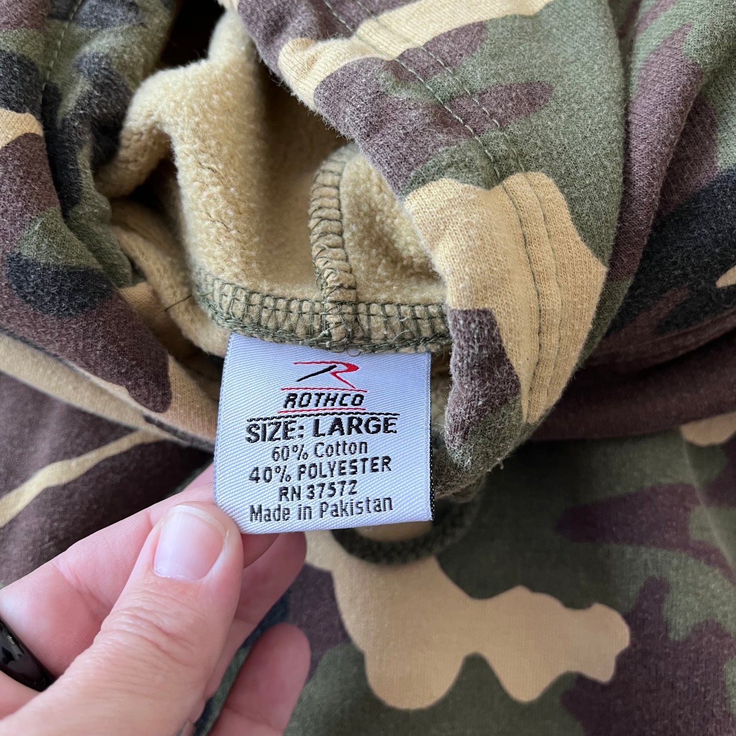 Vintage Rothco Camouflage Print Hoodie