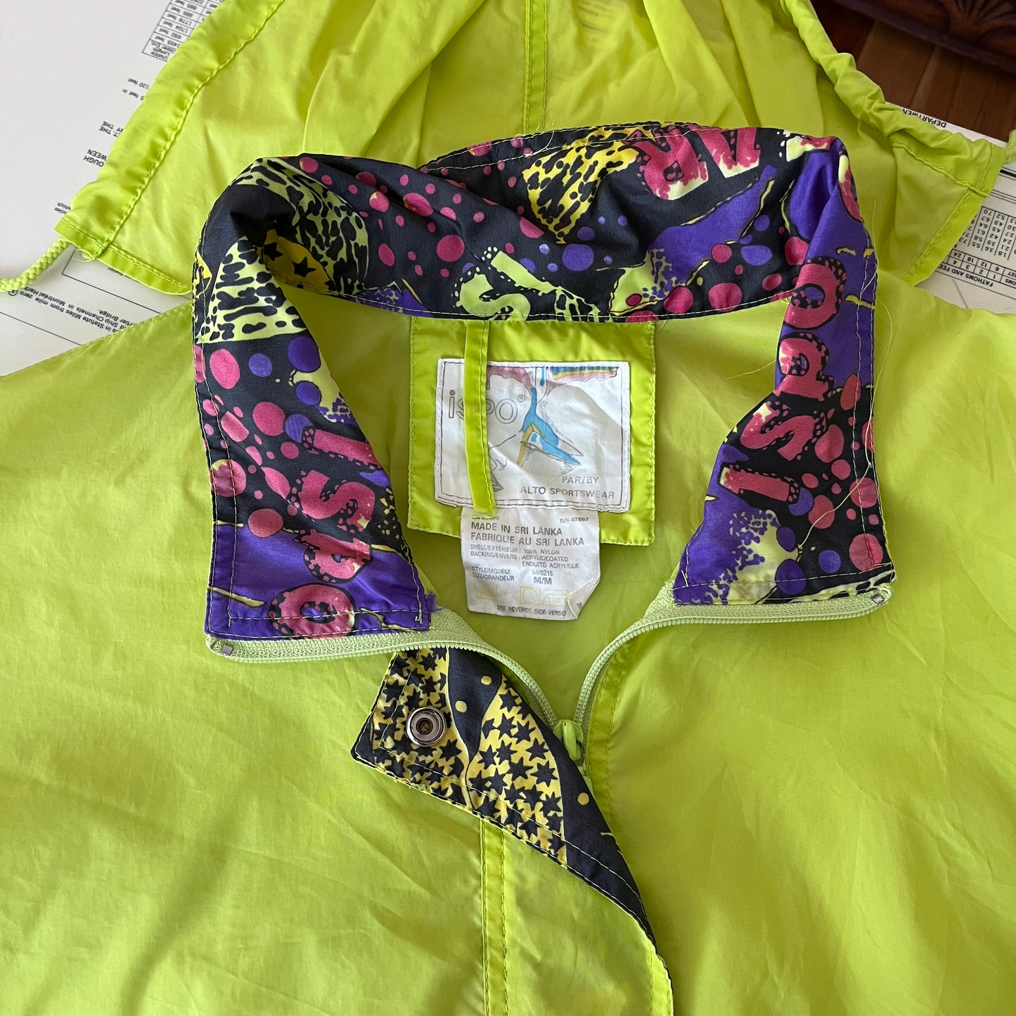 Vintage Neon ISPO Spring Windbreaker / Rain Jacket