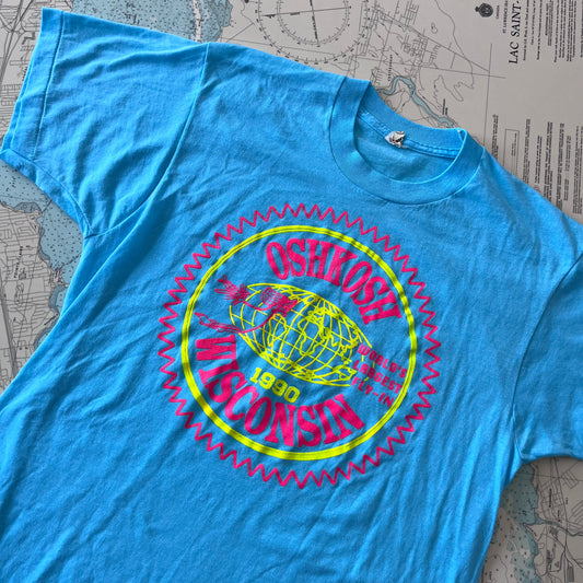 Vintage 1990 Oshkosh Wisconsin Graphic Single Stitch Tee