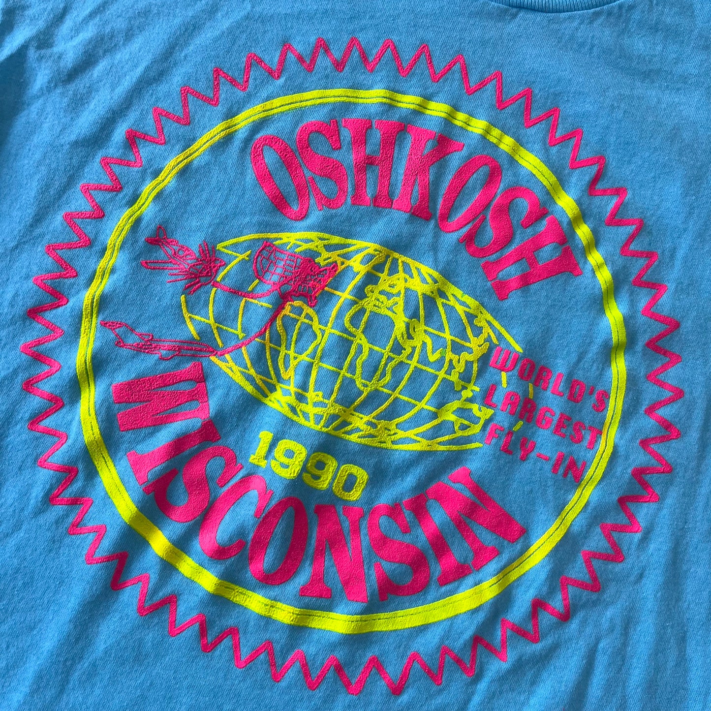 Vintage 1990 Oshkosh Wisconsin Graphic Single Stitch Tee
