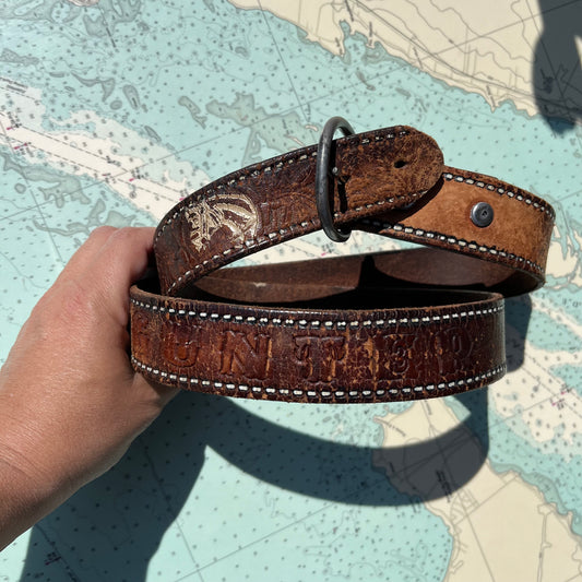 Vintage 90s Gunter Tooled Western Leather Belt