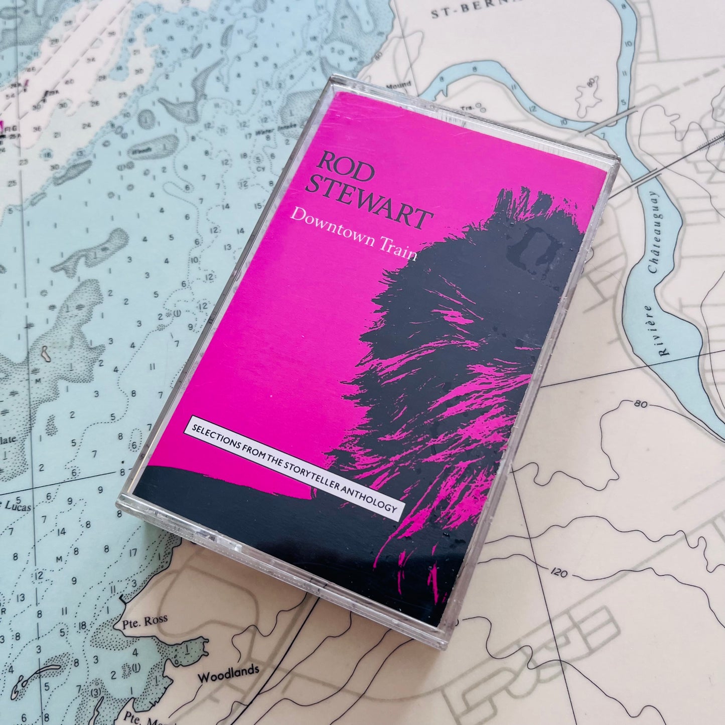 Vintage 1989 Rod Stewart Downtown Train Cassette Tape