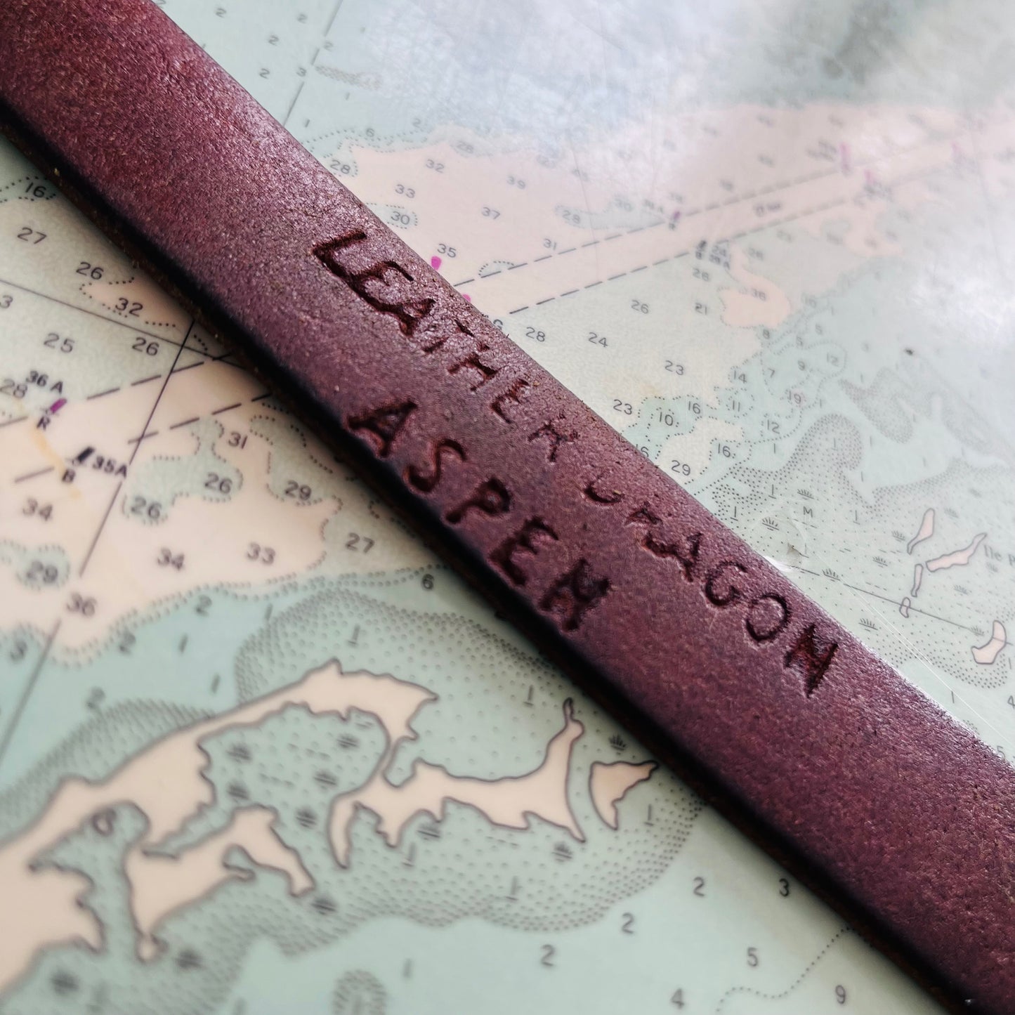 Vintage Leather Dragon Aspen Belt with Brass Buckle