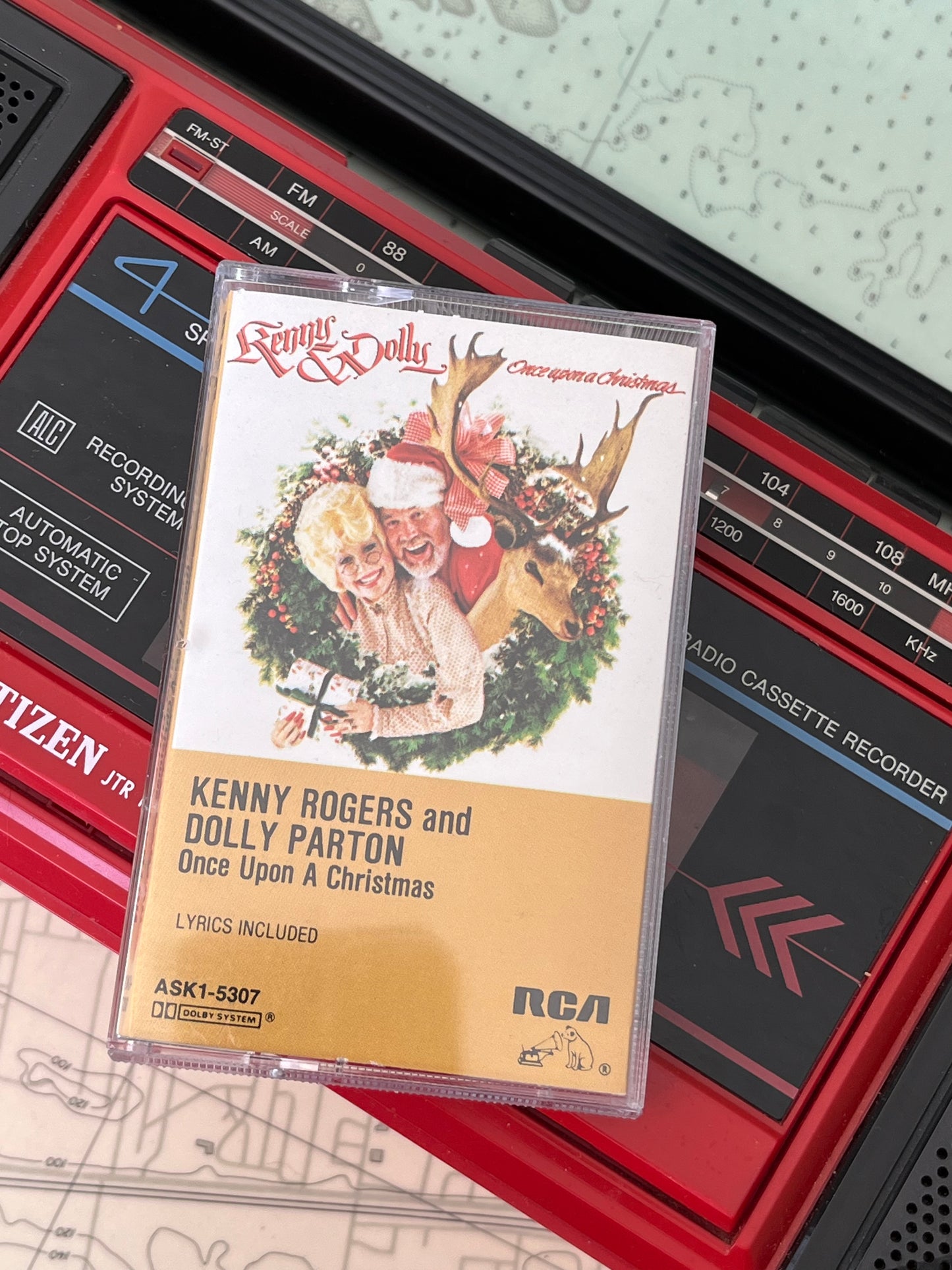 Vintage 1984 Kenny Rogers and Dolly Parton Once Upon A Christmas Cassette Tape