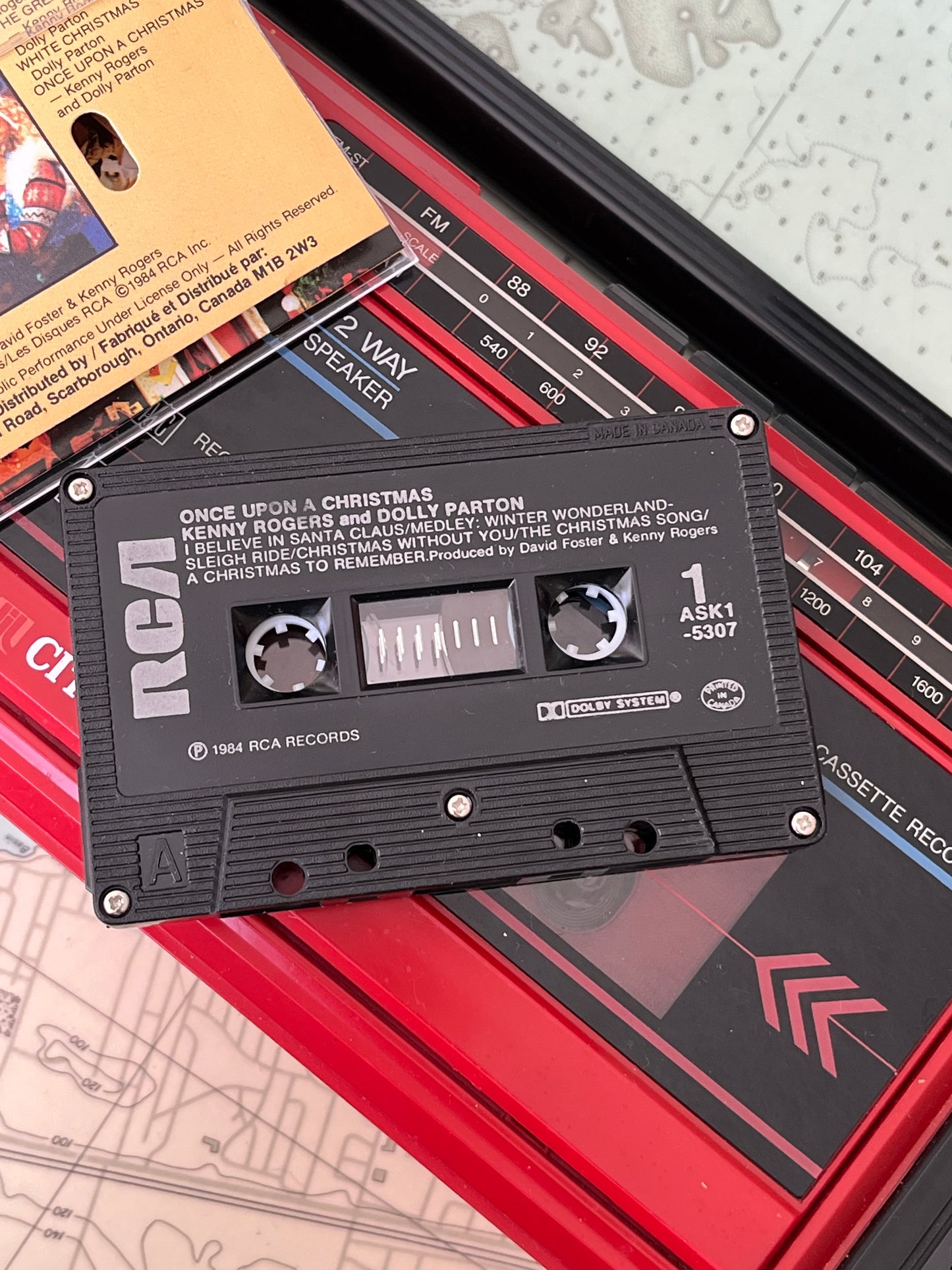 Vintage 1984 Kenny Rogers and Dolly Parton Once Upon A Christmas Cassette Tape
