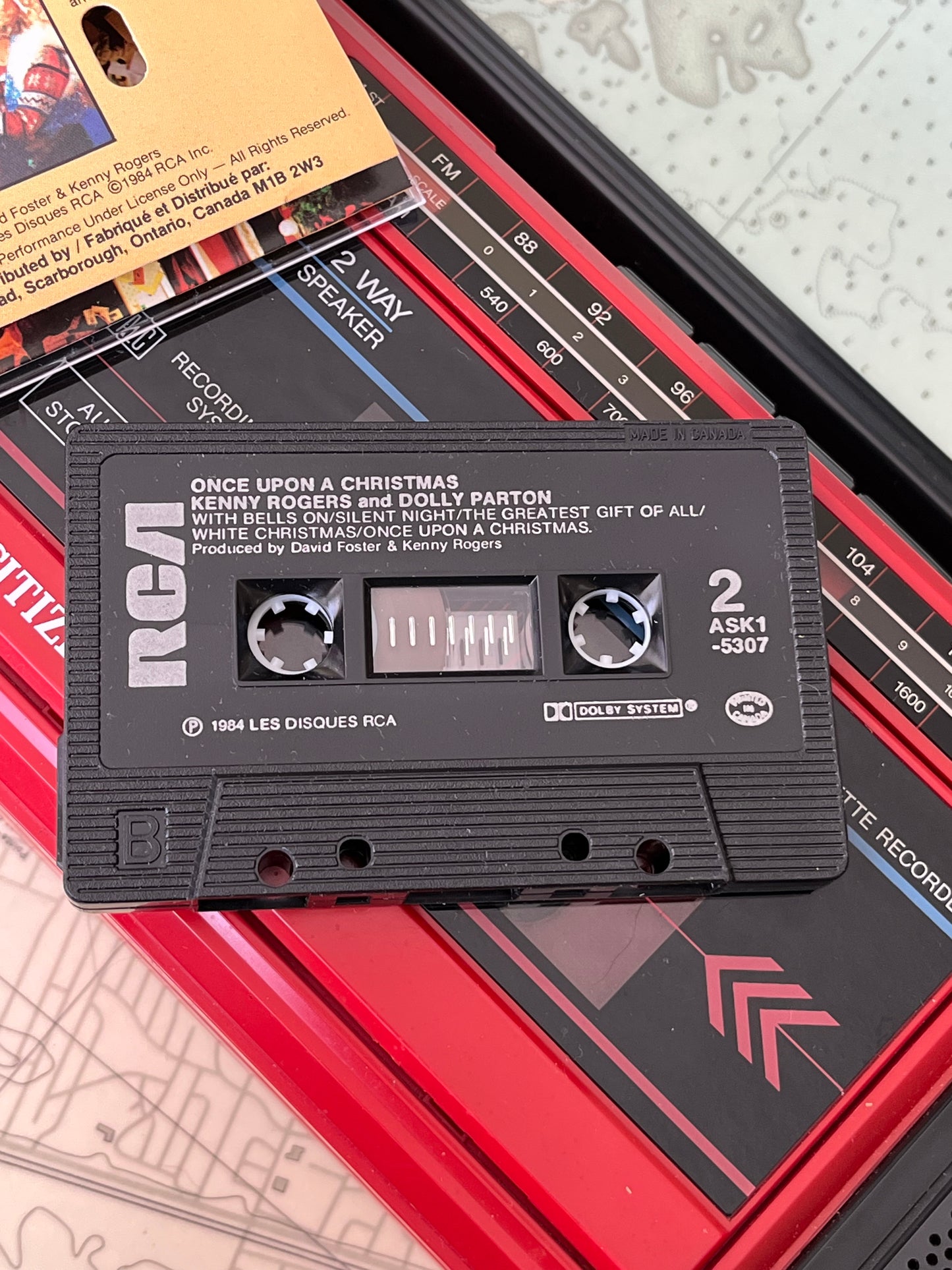 Vintage 1984 Kenny Rogers and Dolly Parton Once Upon A Christmas Cassette Tape