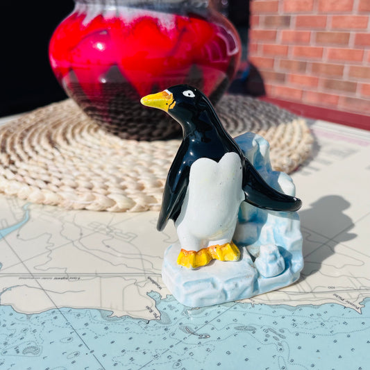 Vintage Penguin on Ice Porcelain Figurine
