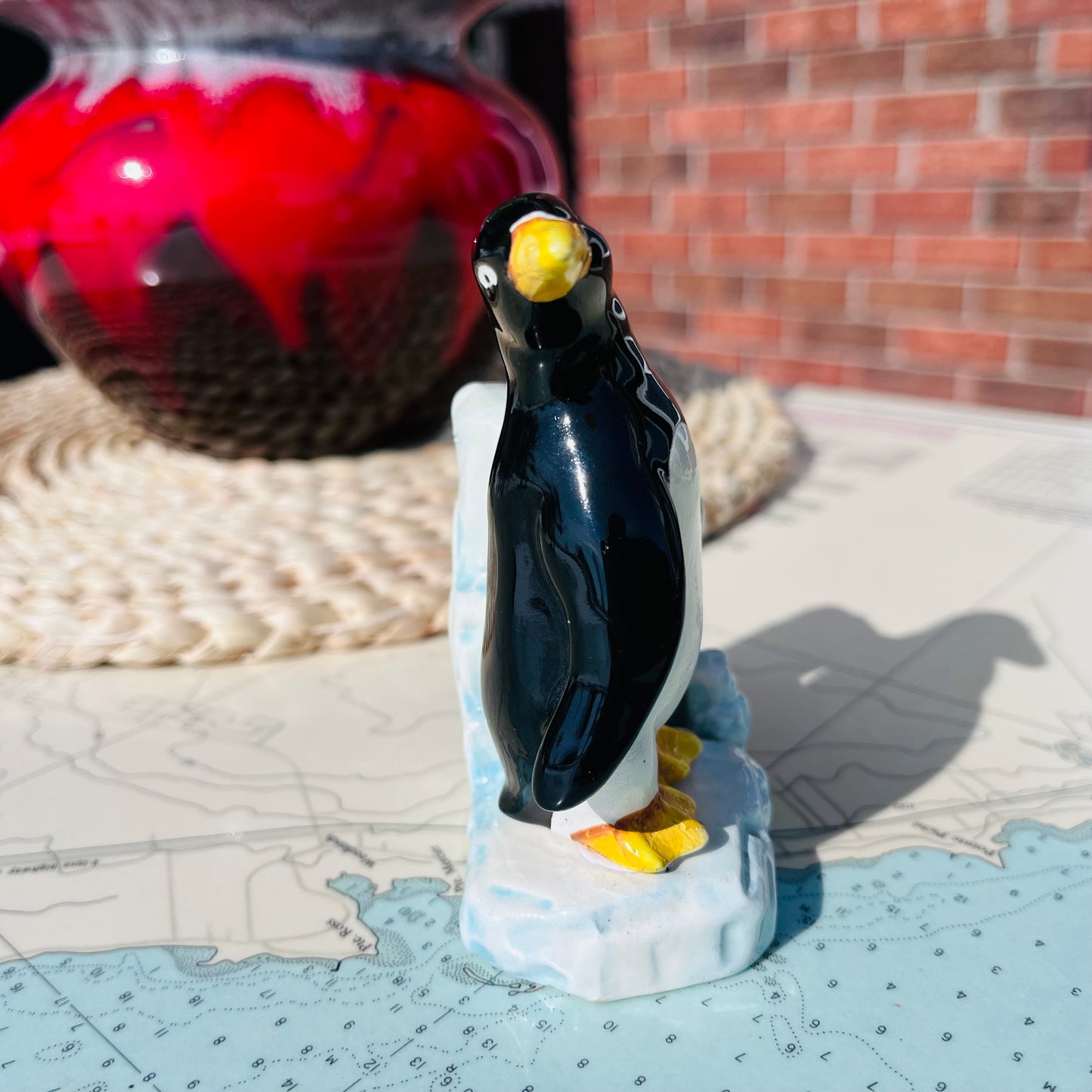 Vintage Penguin on Ice Porcelain Figurine